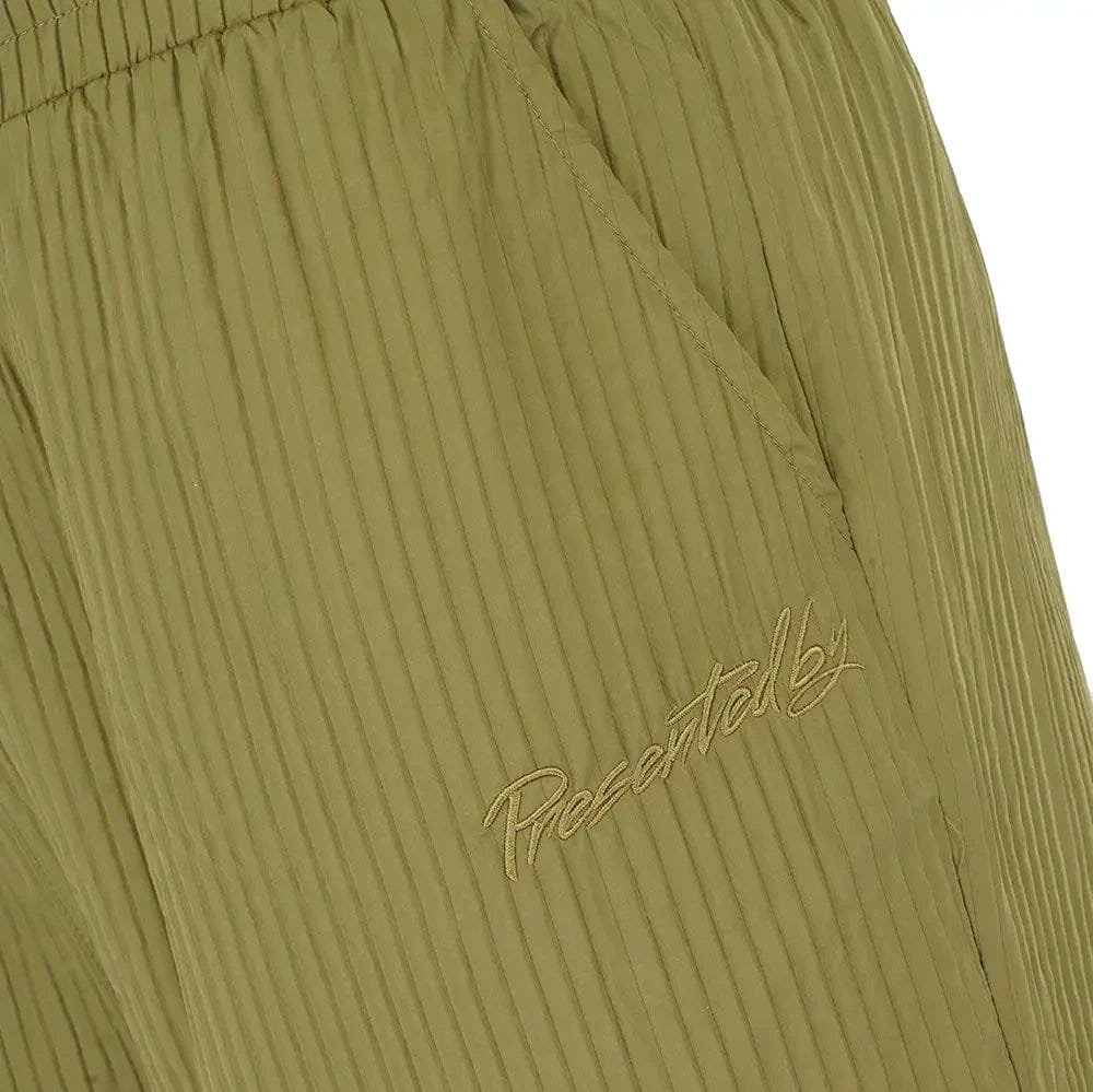 Presentedbyglobal Pleated Satin Short - Khaki