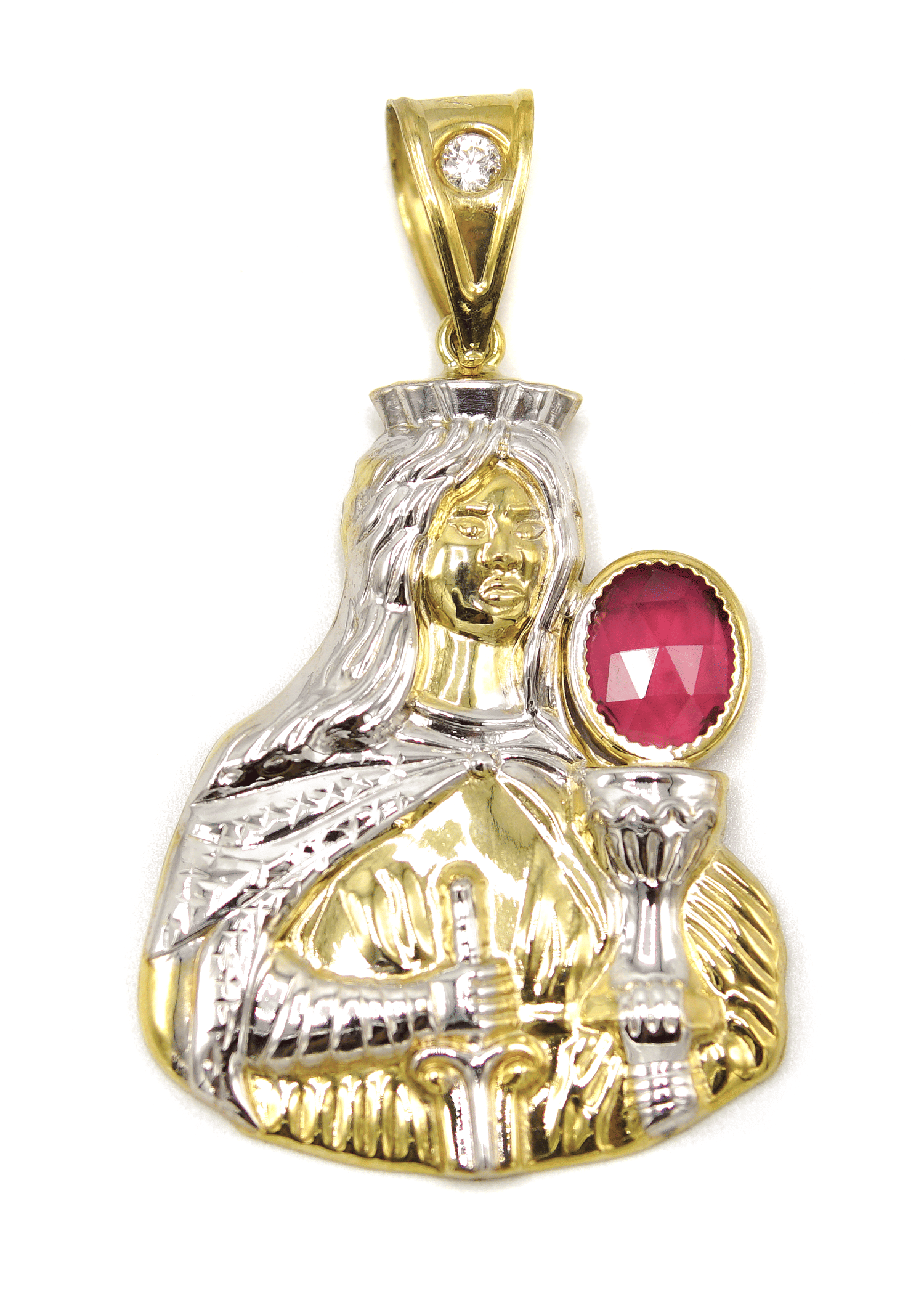 Manufacturer 1 10K Gold Saint Barbara Pendant | Customizable Size