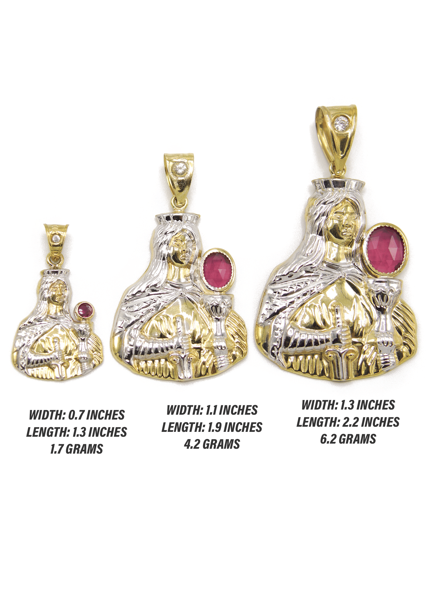 Manufacturer 1 10K Gold Saint Barbara Pendant | Customizable Size