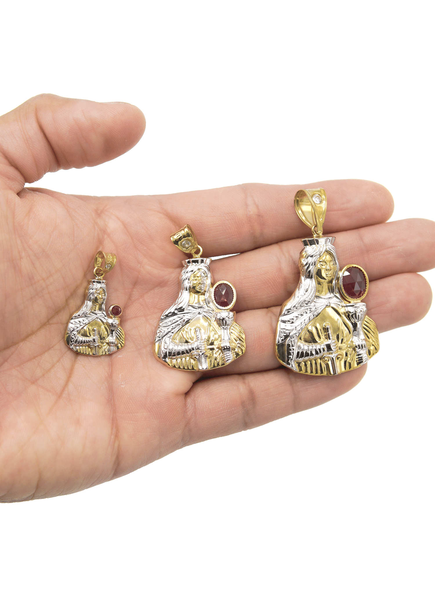 Manufacturer 1 10K Gold Saint Barbara Pendant | Customizable Size