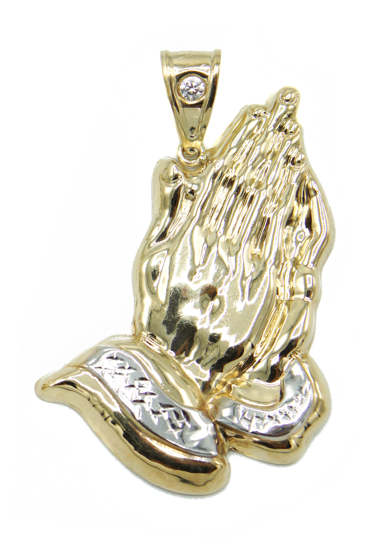 Manufacturer 1 10K Gold Praying Hands Pendant | Customizable Size