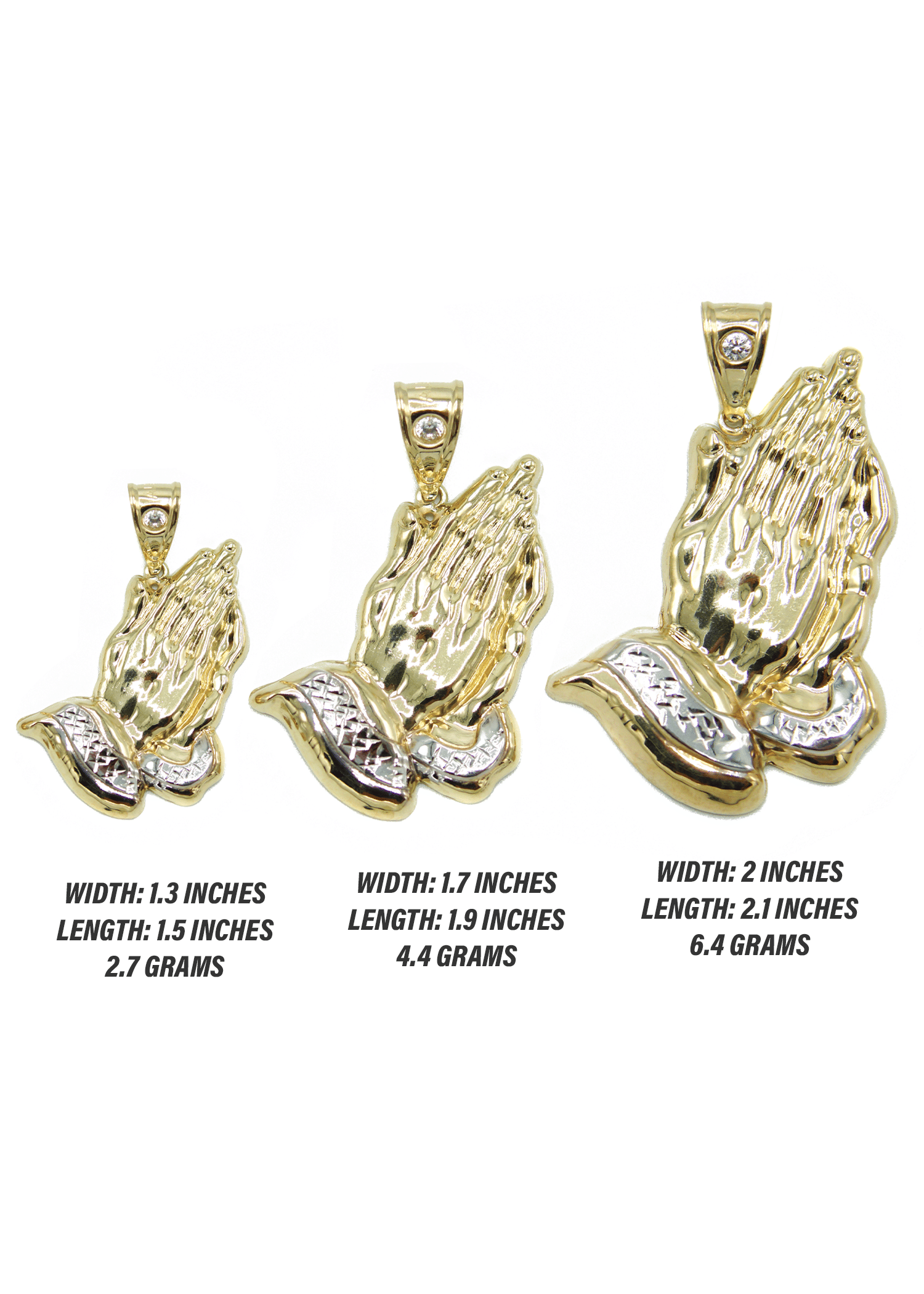 Manufacturer 1 10K Gold Praying Hands Pendant | Customizable Size