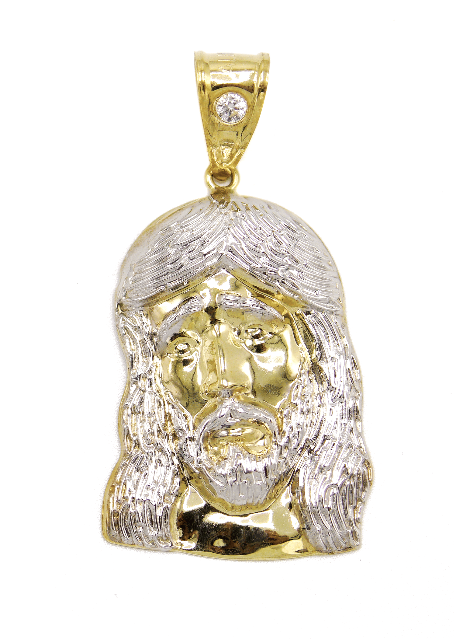 Manufacturer 1 10K Gold Jesus Head Pendant | Customizable Size