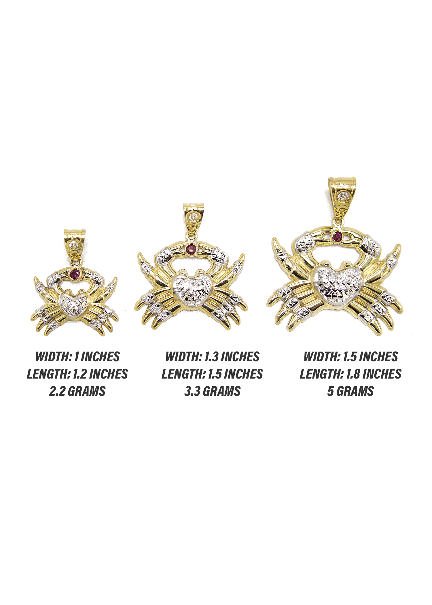 Manufacturer 1 10K Gold Crab Pendant | Customizable Size
