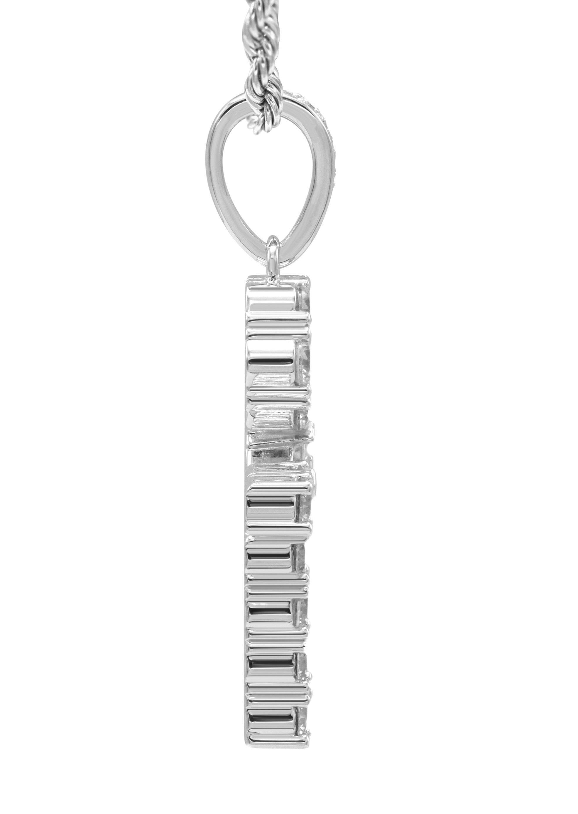 Manufacturer 30 White Gold Plated Rope Chain & Ankh Pendant | Appx. 10 Grams