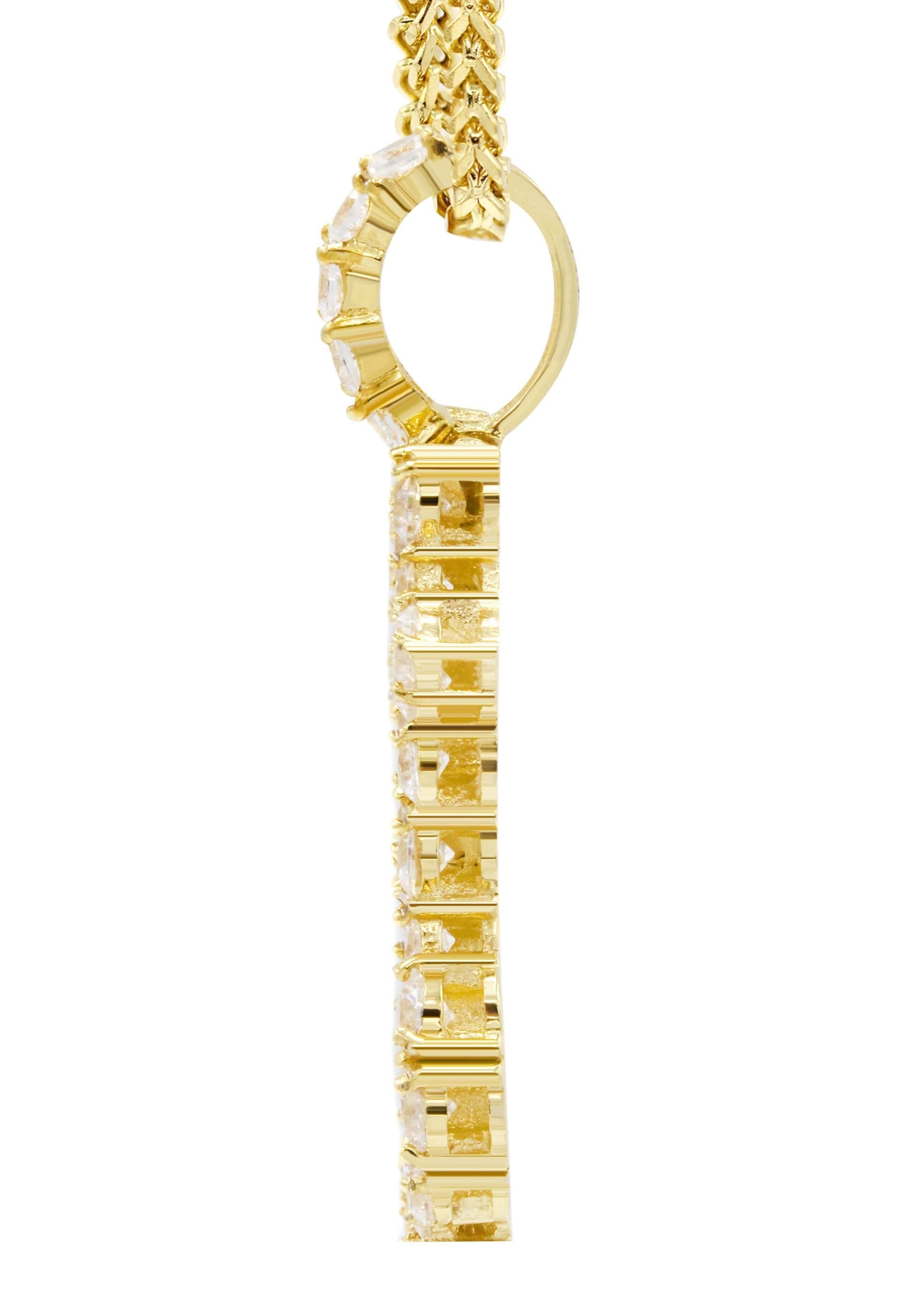 Manufacturer 30 Mens Gold Plated Franco Chain & Money Sign Pendant | Appx. 14.3 Grams