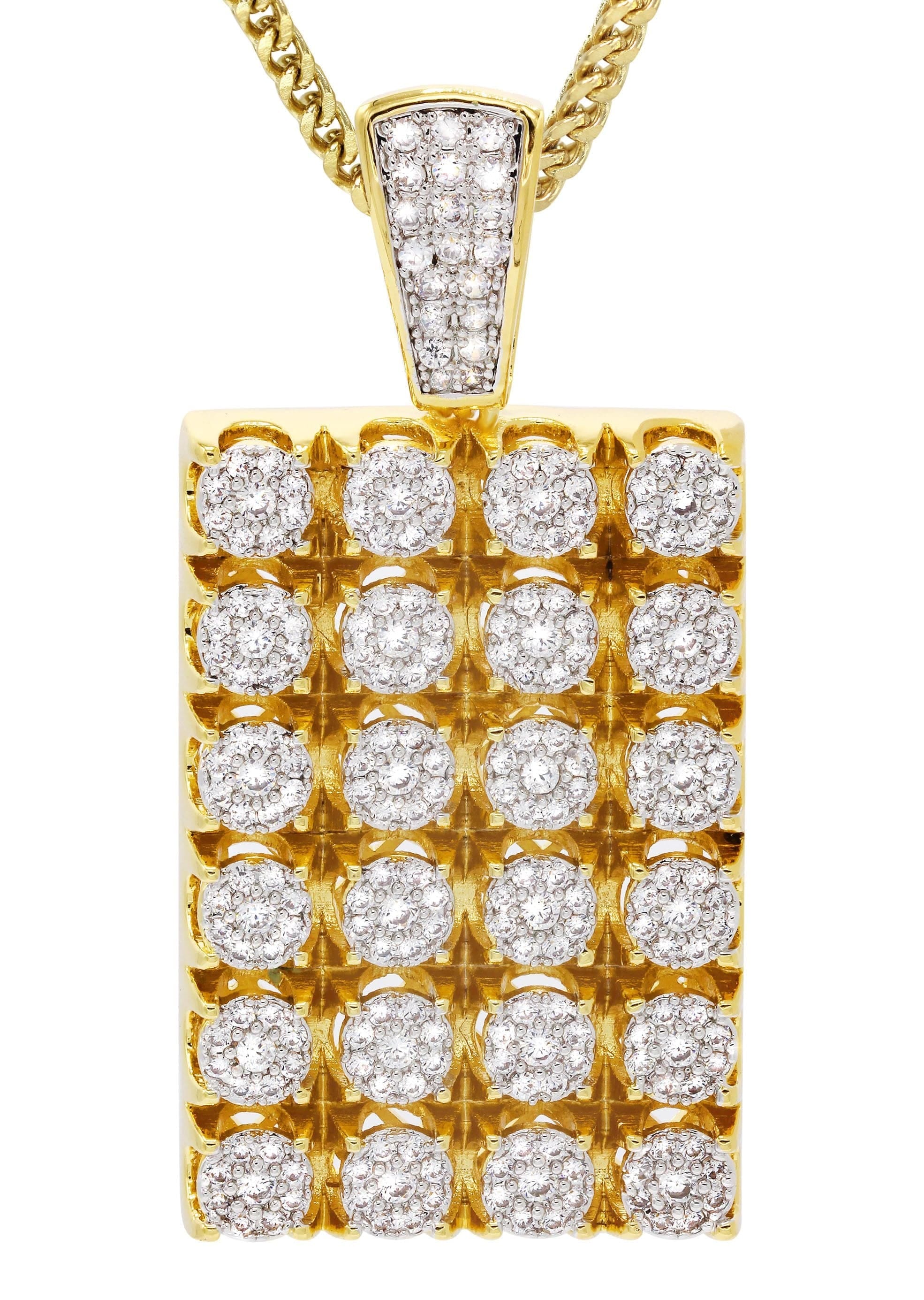 Manufacturer 30 Mens Gold Plated Franco Chain & Dog Tag Pendant | Appx. 40.2 Grams