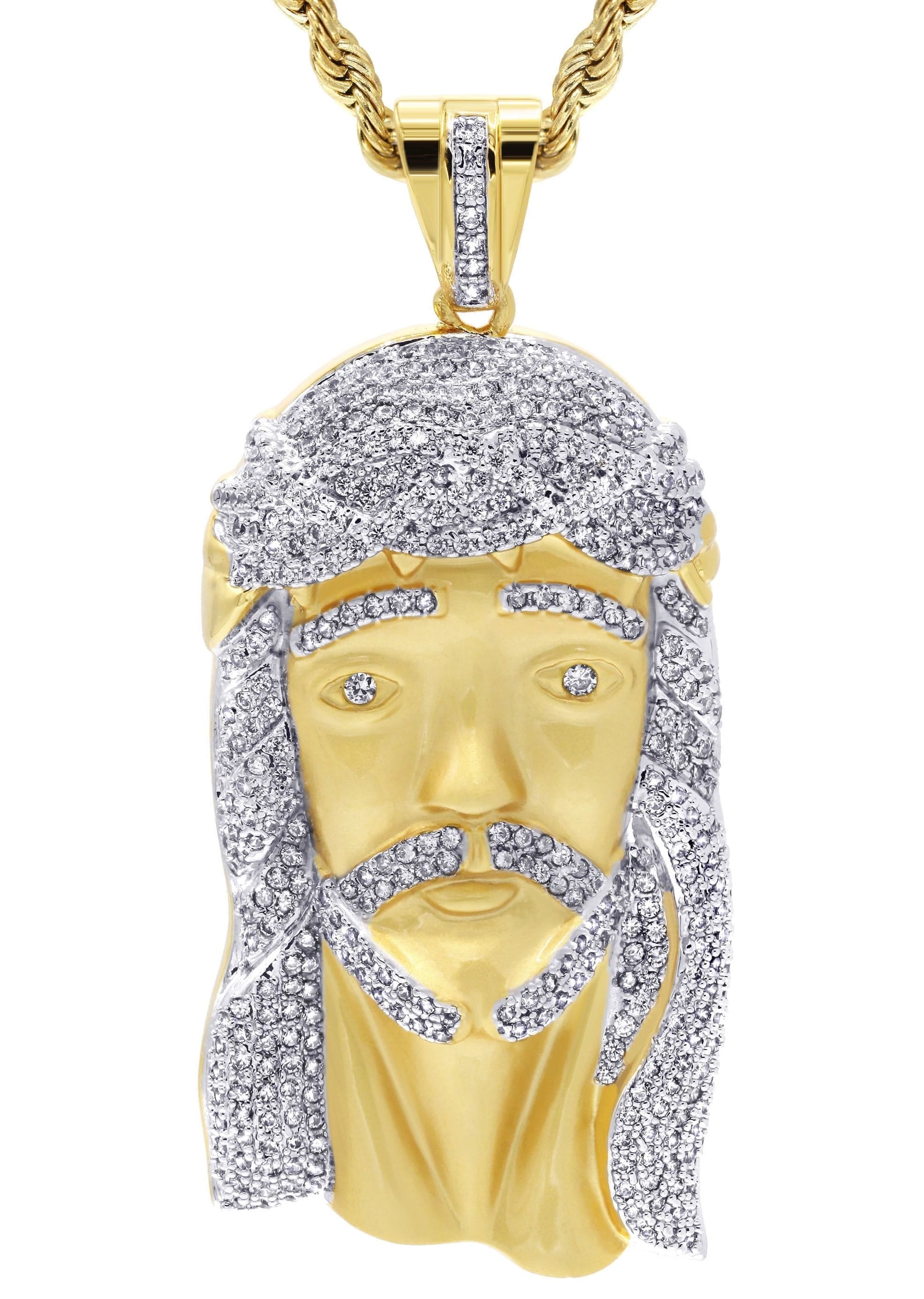 Manufacturer 30 Mens Gold Plated Rope Chain & Jesus Piece Chain | Appx. 42.4 Grams