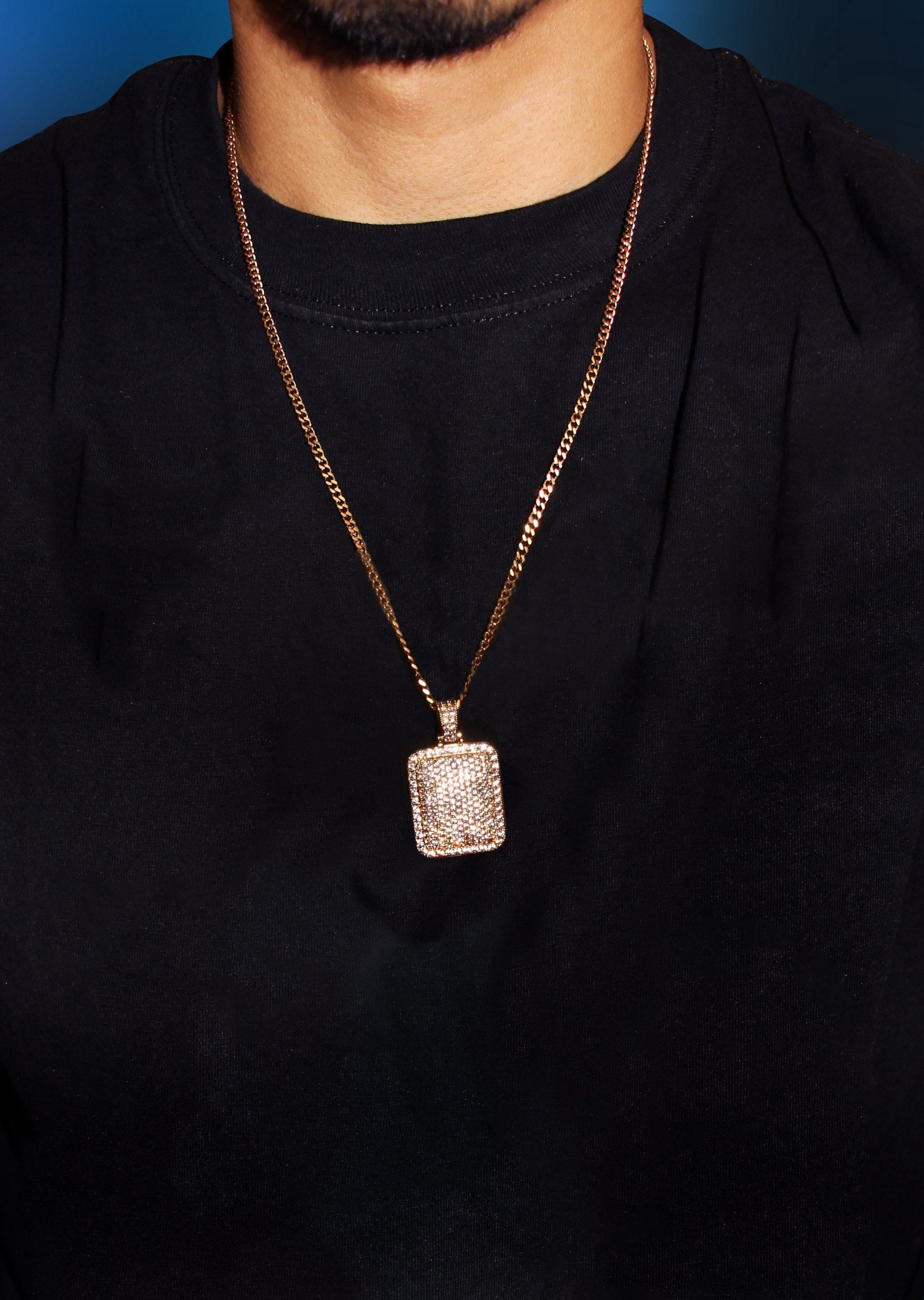 Manufacturer 30 Mens Gold Plated Rope Chain & Dog Tag Pendant | Appx. 21.5 Grams