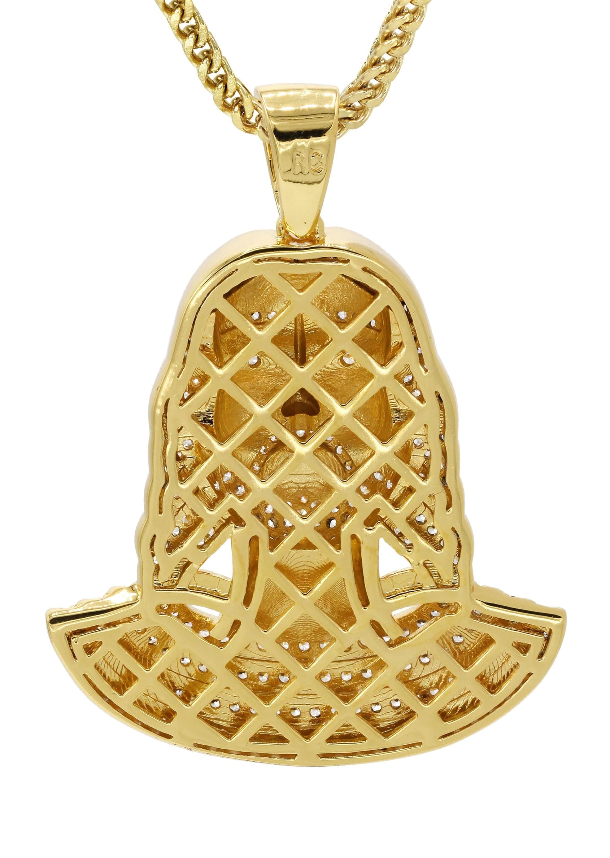 Manufacturer 30 Mens Gold Plated Franco Chain & Jesus Piece Chain | Appx. 22.1 Grams