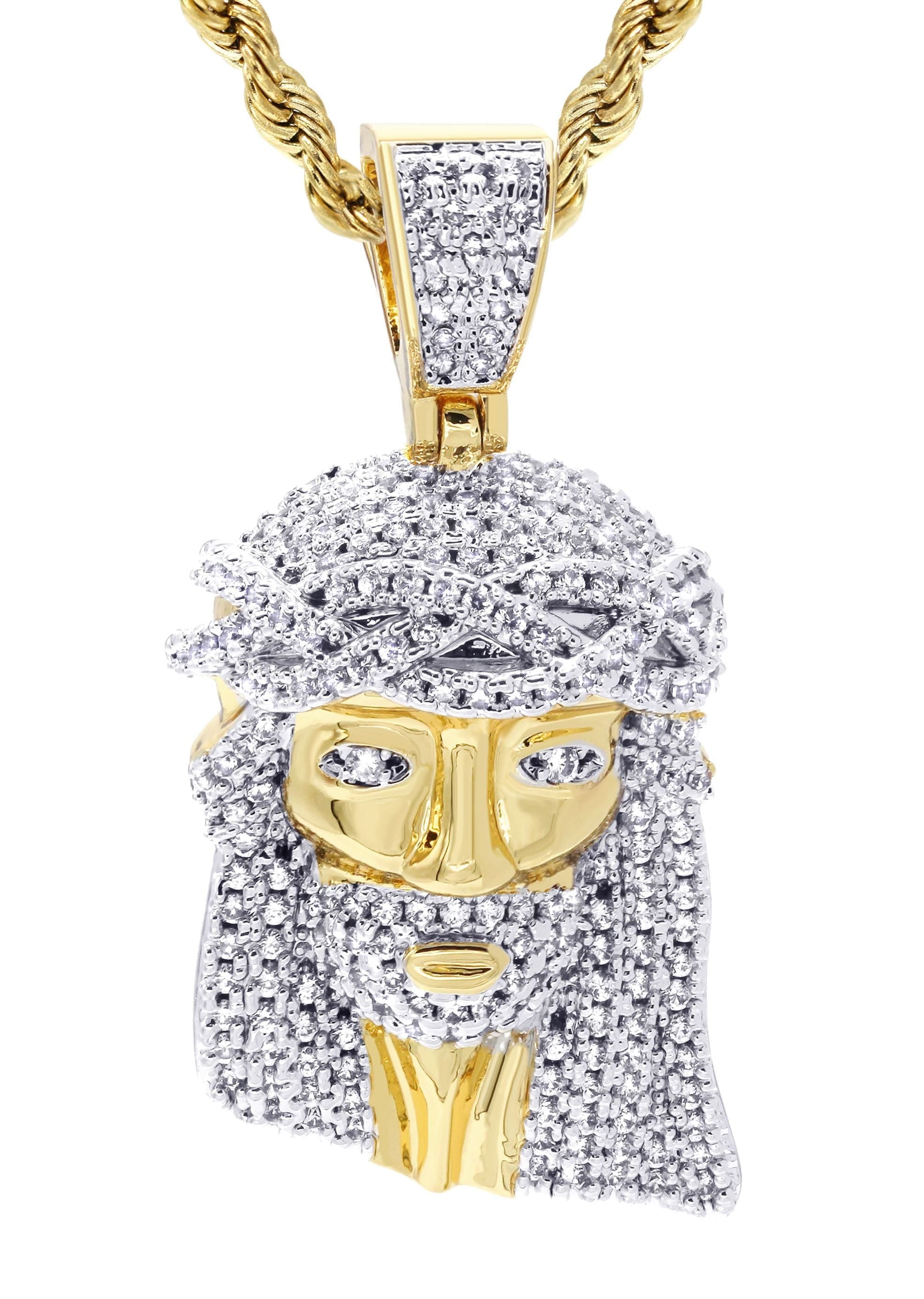 Manufacturer 30 Mens Gold Plated Rope Chain & Jesus Piece Chain | Appx. 21.8 Grams