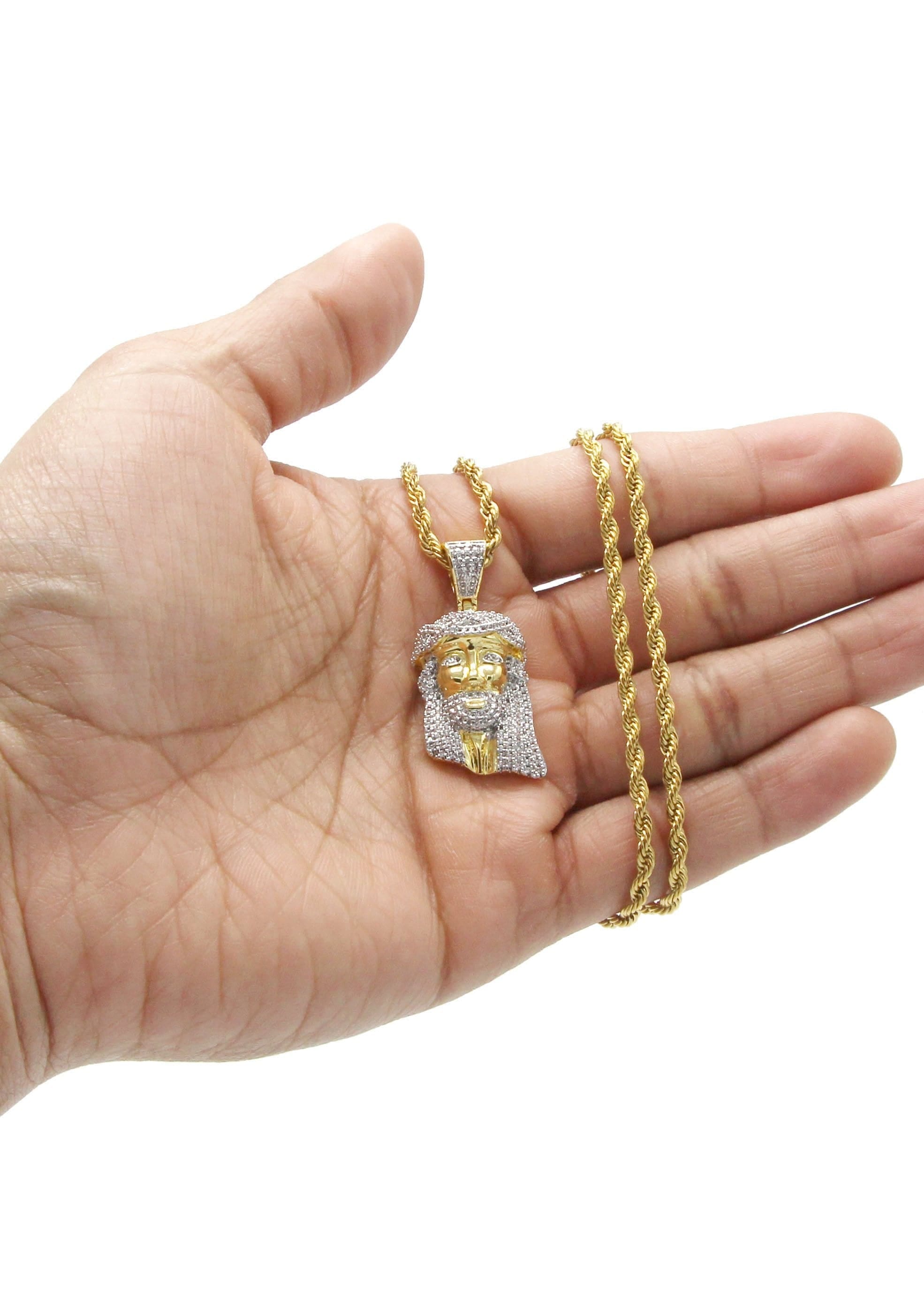 Manufacturer 30 Mens Gold Plated Rope Chain & Jesus Piece Chain | Appx. 21.8 Grams