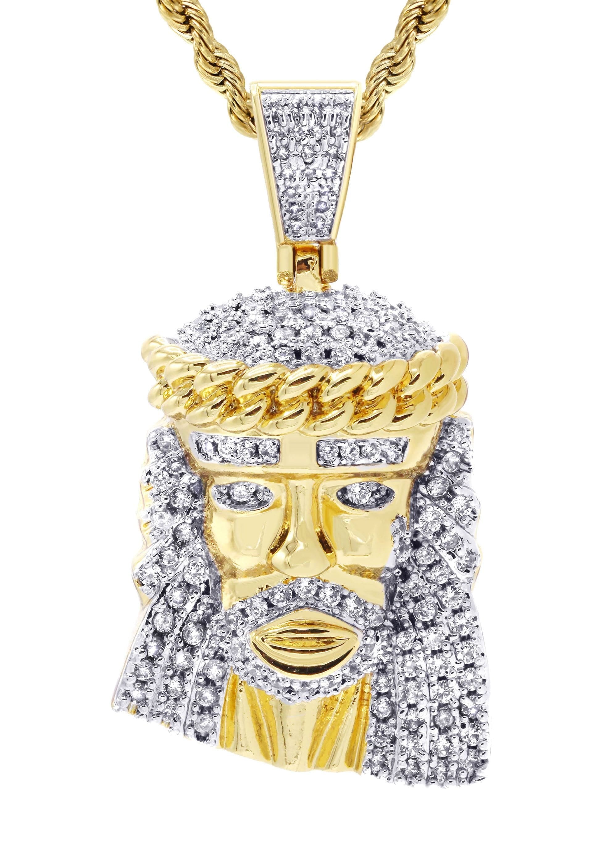Manufacturer 30 Mens Gold Plated Rope Chain & Jesus Piece Chain | Appx. 22.7 Grams