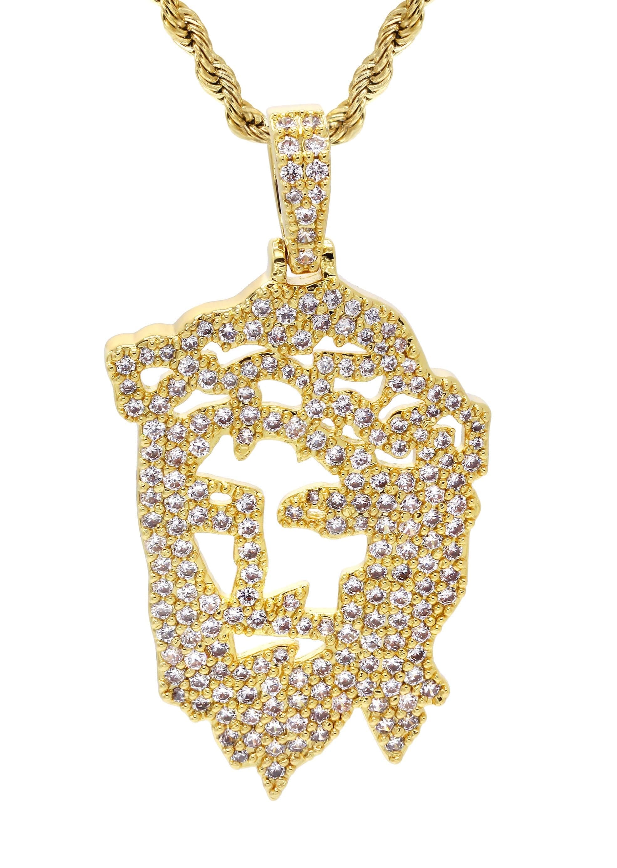 Manufacturer 30 Mens Gold Plated Rope Chain & Jesus Piece Chain | Appx. 14.6 Grams