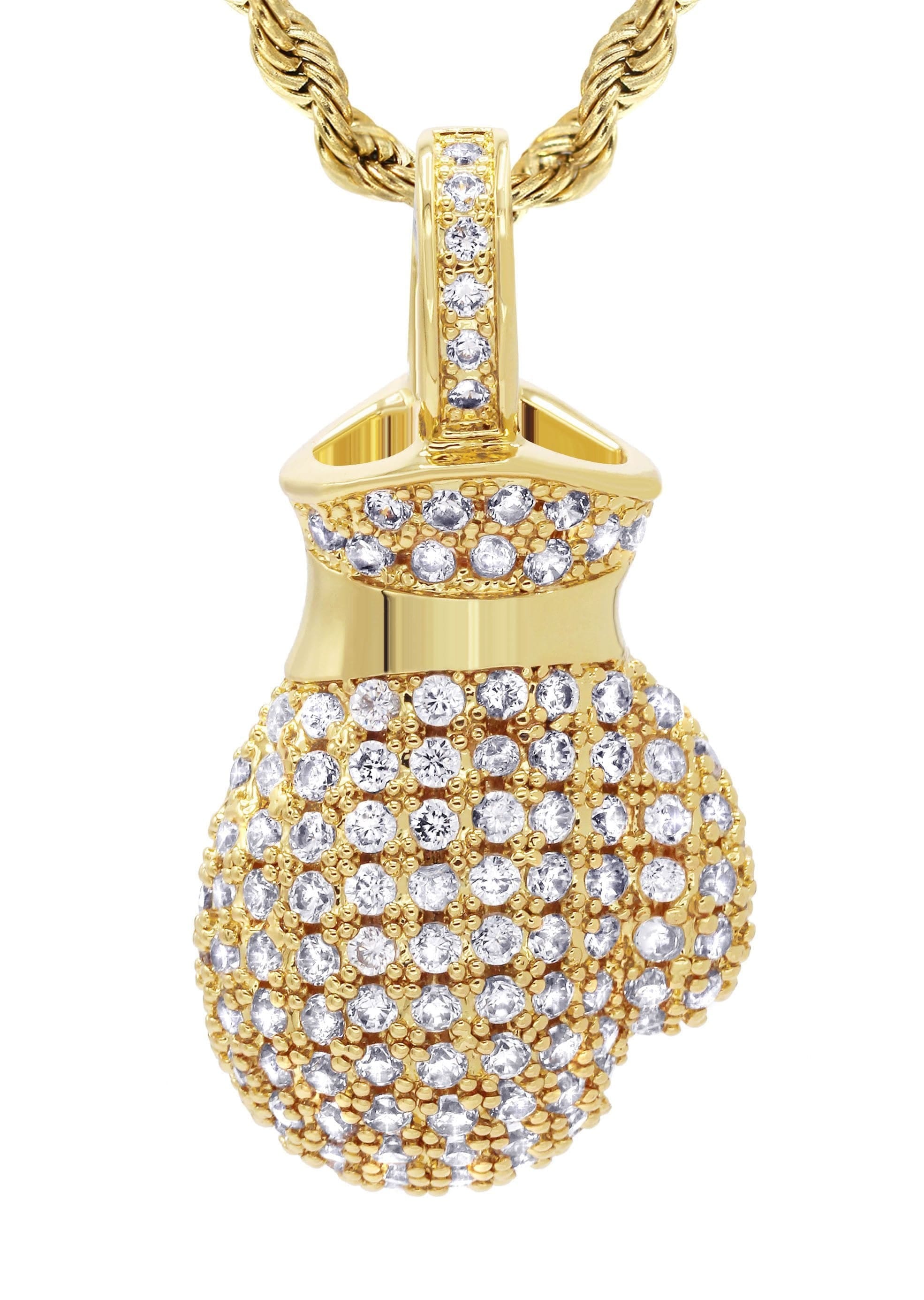Manufacturer 30 Mens Gold Plated Rope Chain & Boxing Glove Pendant | Appx. 20.2 Grams