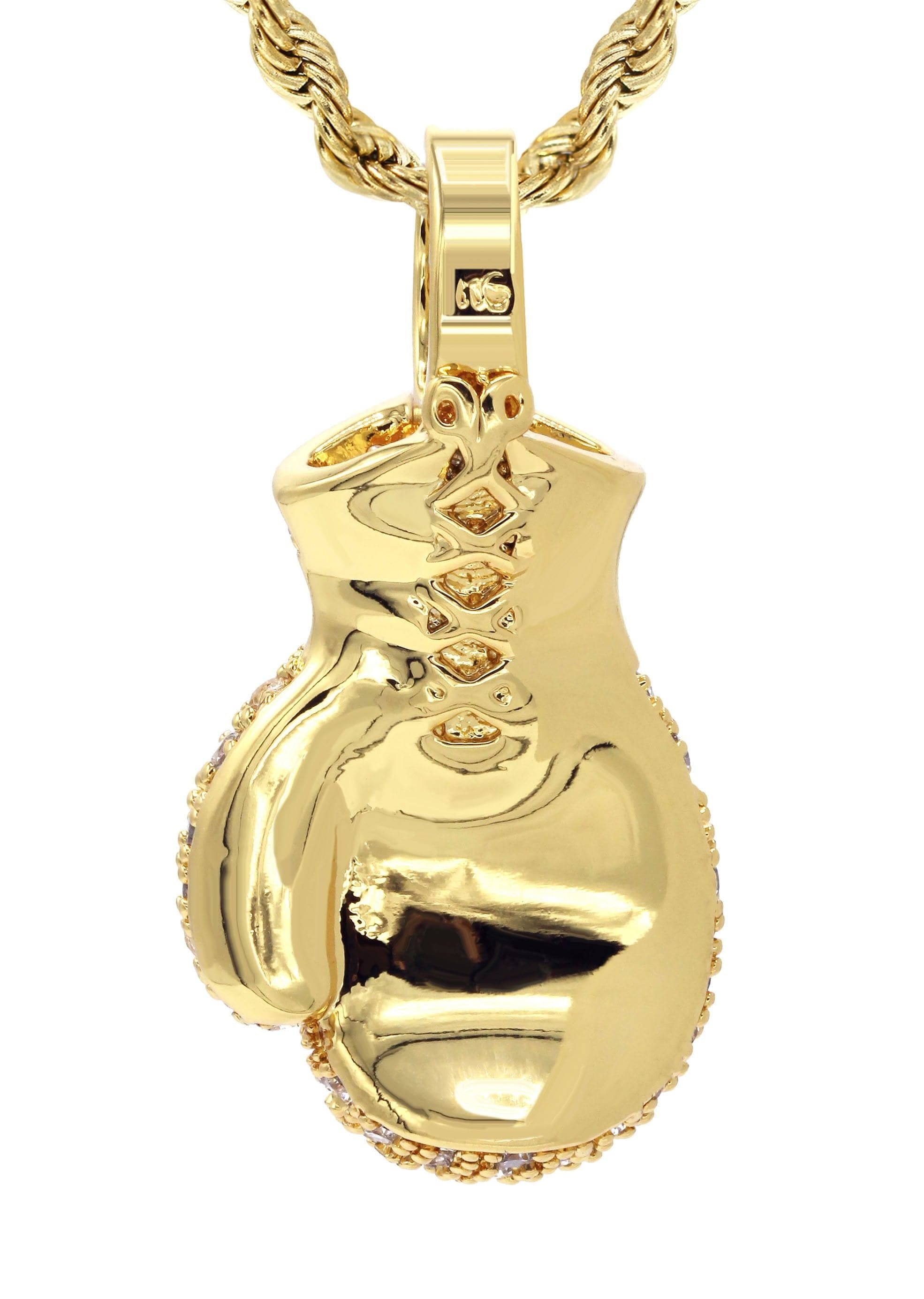 Manufacturer 30 Mens Gold Plated Rope Chain & Boxing Glove Pendant | Appx. 20.2 Grams