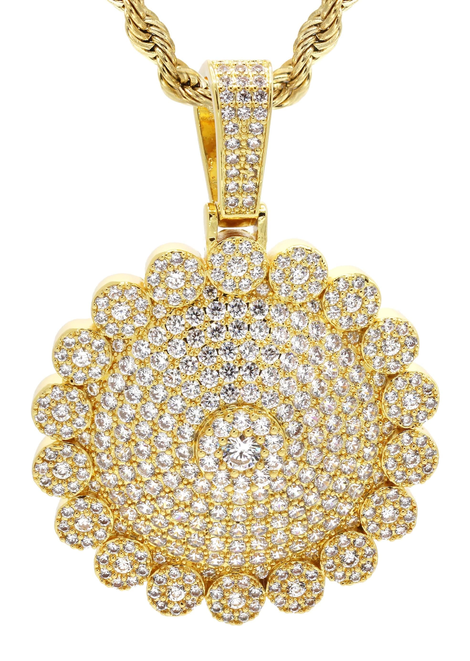 Manufacturer 30 Mens Gold Plated Rope Chain & Dog Tag Pendant | Appx. 33 Grams