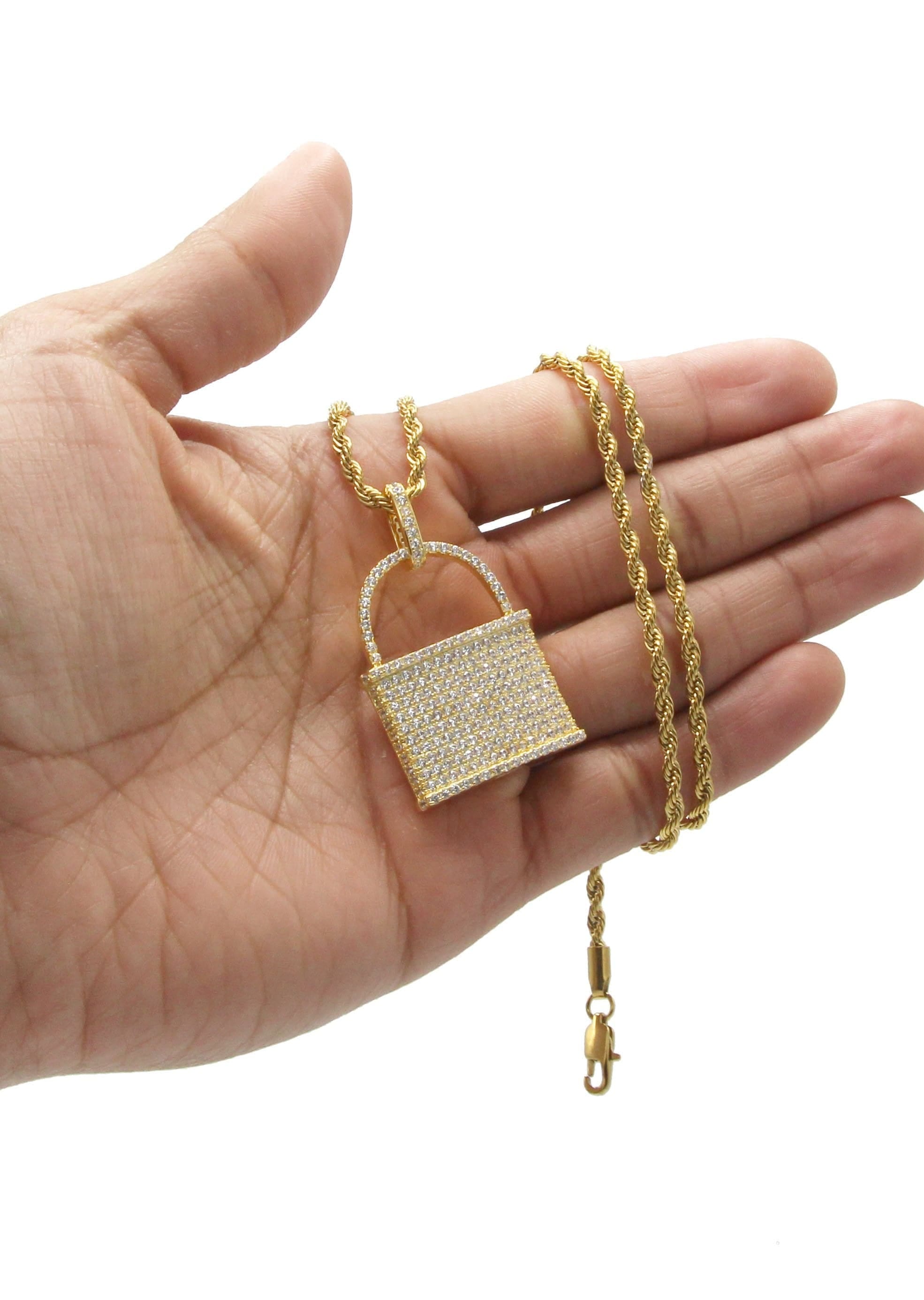 Manufacturer 30 Mens Gold Plated Rope Chain & Lock Pendant | Appx. 18.7 Grams