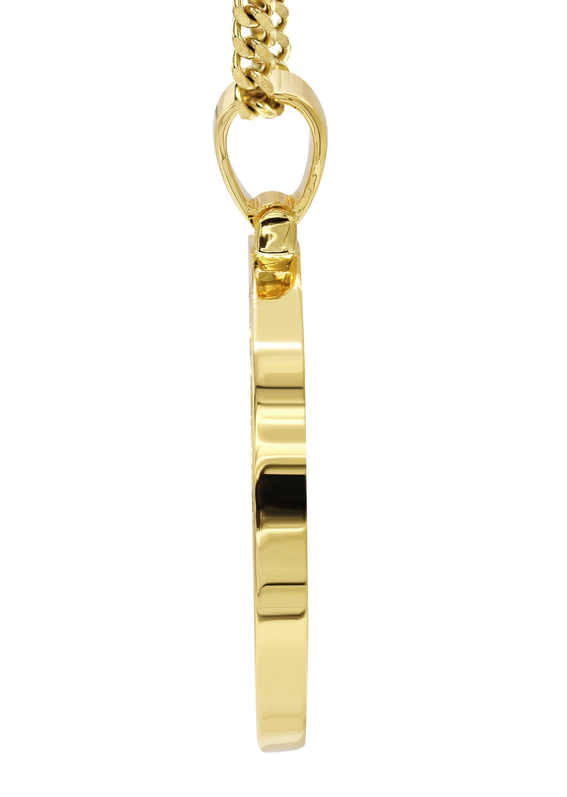 Manufacturer 30 Mens Gold Plated Cuban Link Chain & Circle Pendant | Appx. 25 Grams