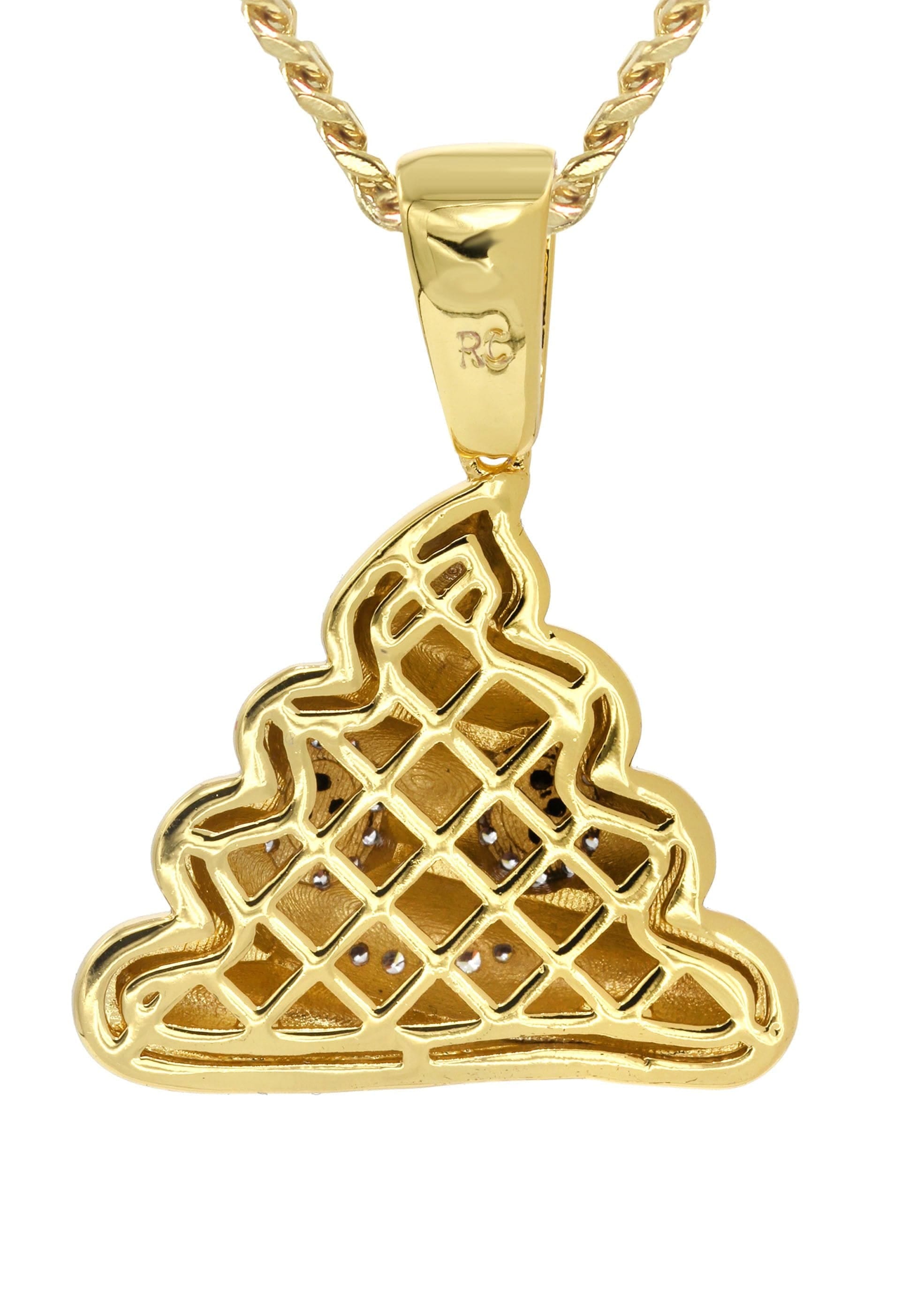 Manufacturer 30 Mens Gold Plated Cuban Link Chain & Emoji Pendant | Appx. 17 Grams
