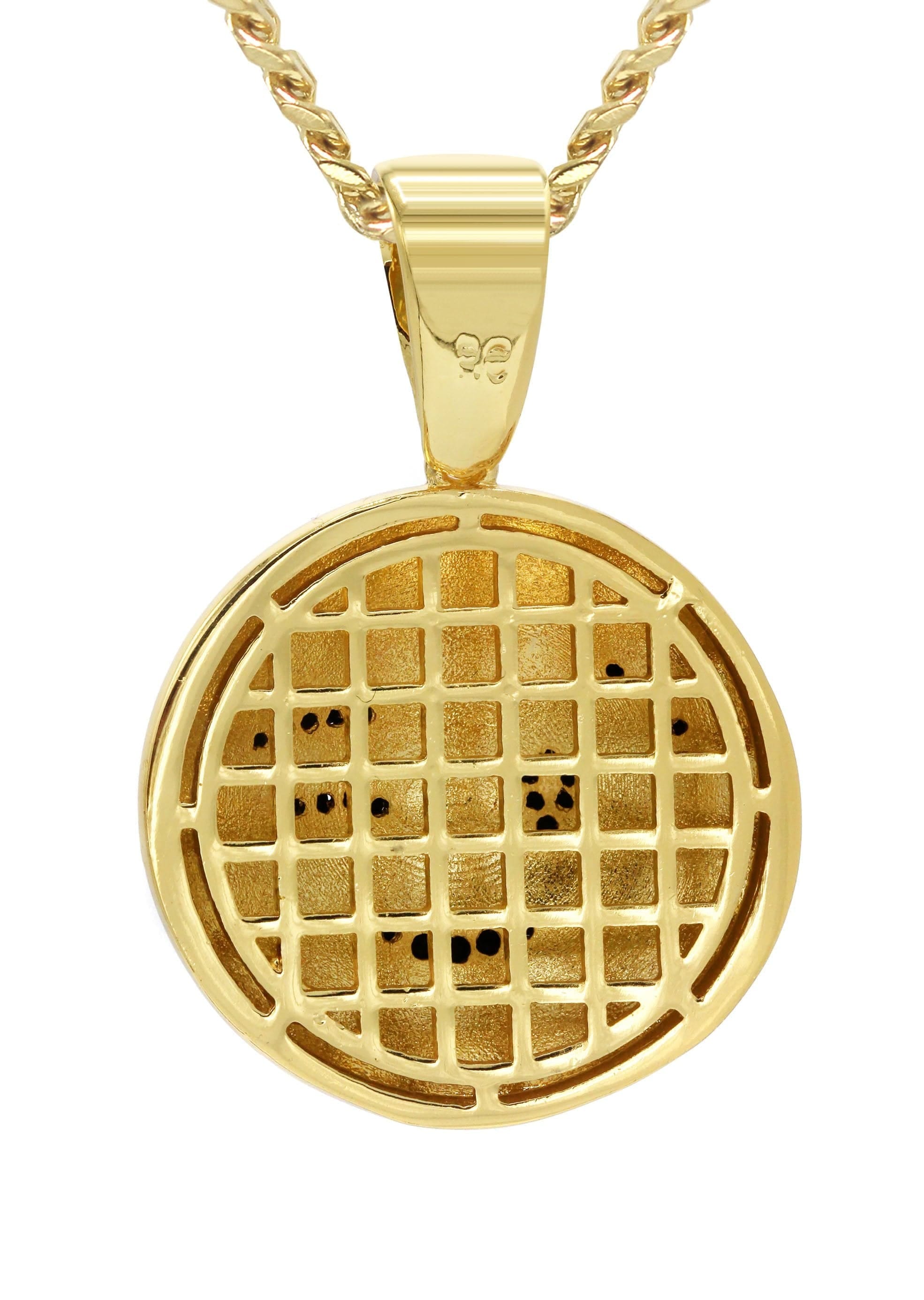 Manufacturer 30 Mens Gold Plated Cuban Link Chain & Emoji Pendant | Appx. 14.3 Grams