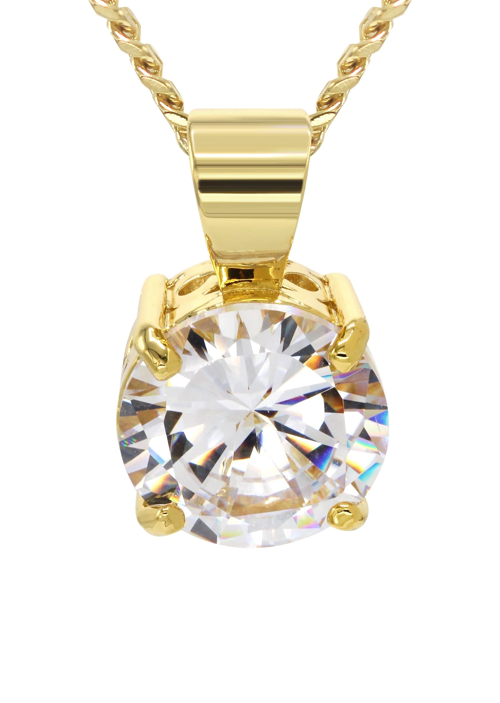 Manufacturer 30 Mens Gold Plated Cuban Link Chain & Cubic Zirconia Pendant | Appx. 16.3 Grams