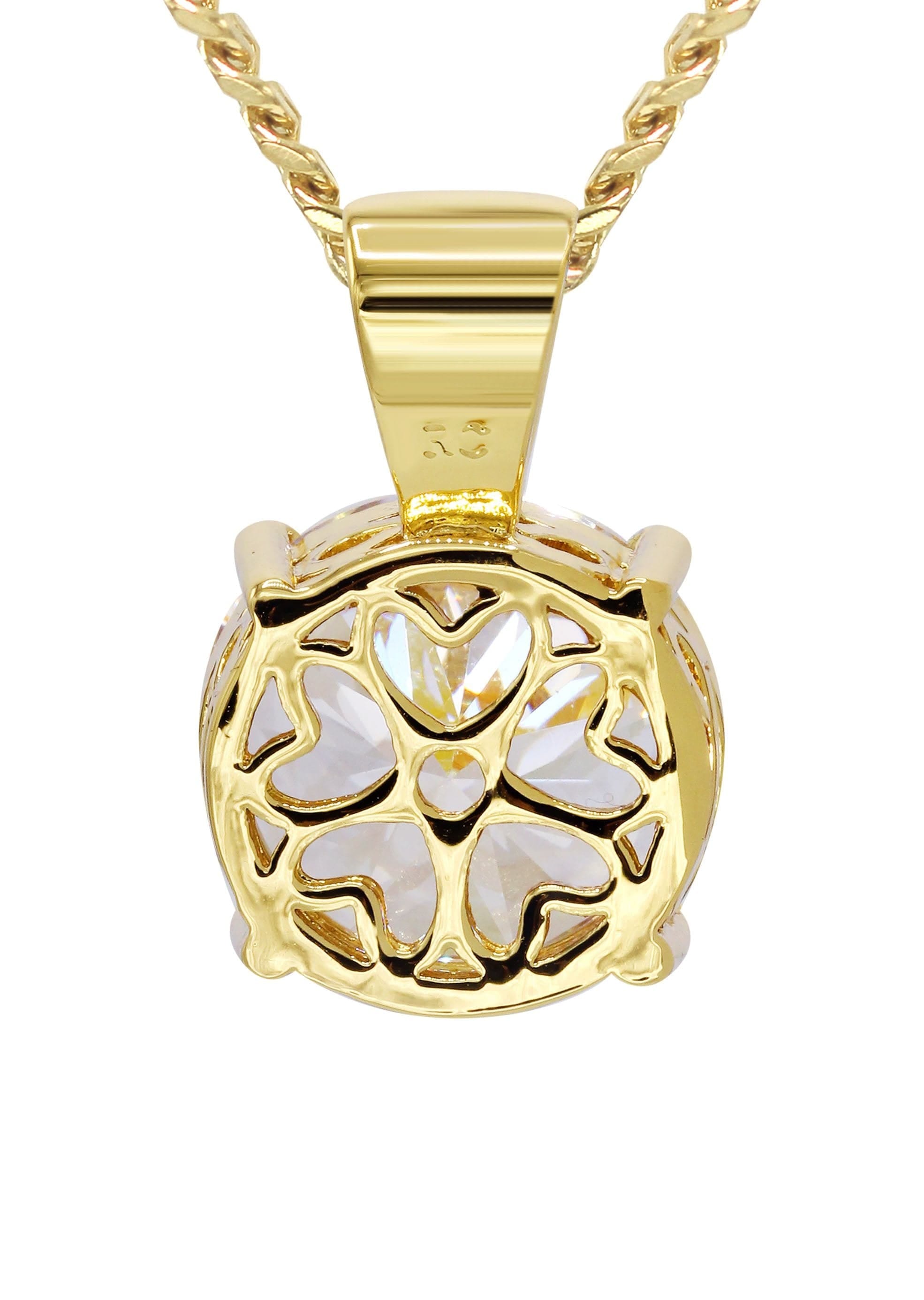 Manufacturer 30 Mens Gold Plated Cuban Link Chain & Cubic Zirconia Pendant | Appx. 16.3 Grams