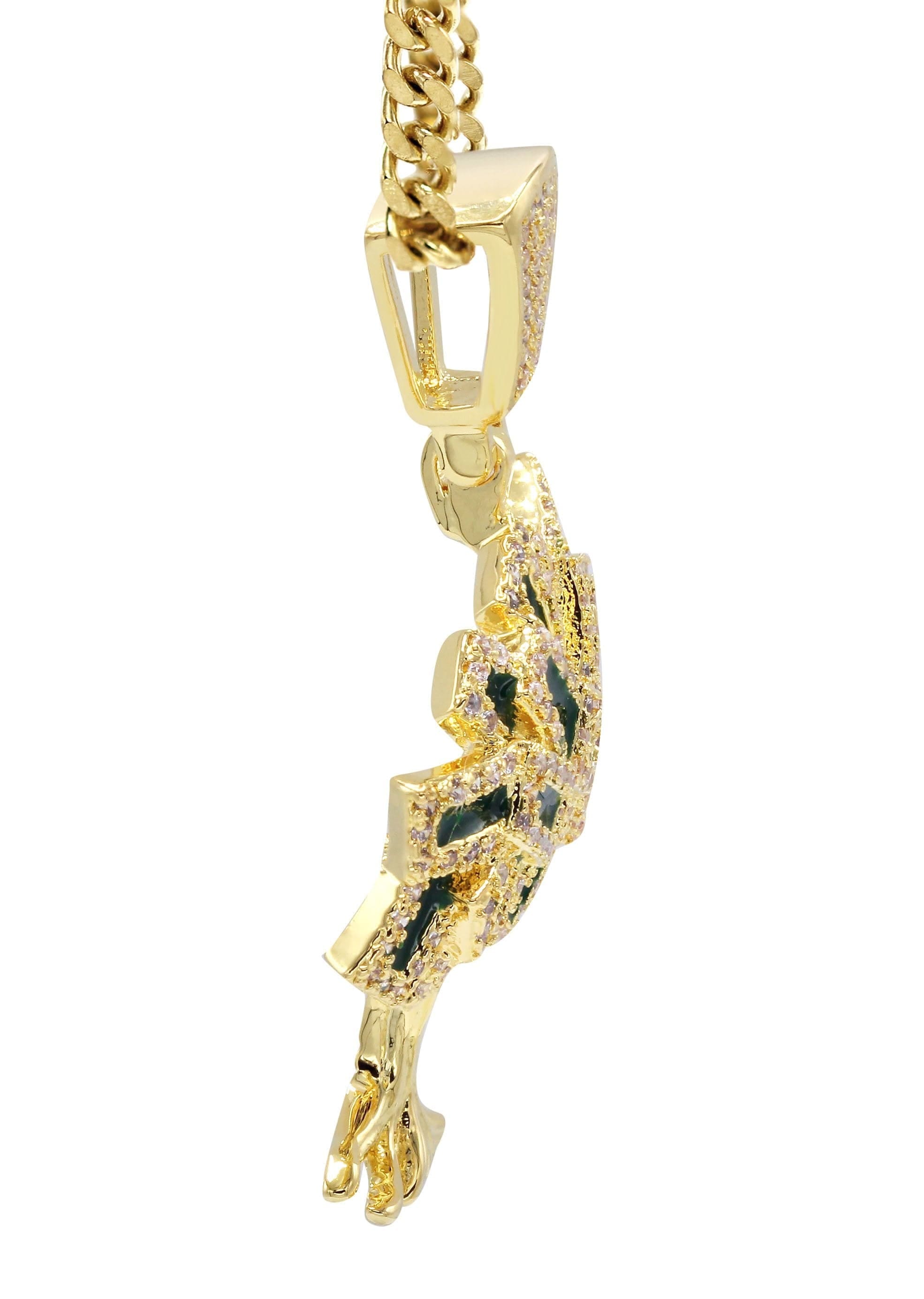 Manufacturer 30 Mens Gold Plated Cuban Link Chain & Tree Pendant | Appx. 17 Grams