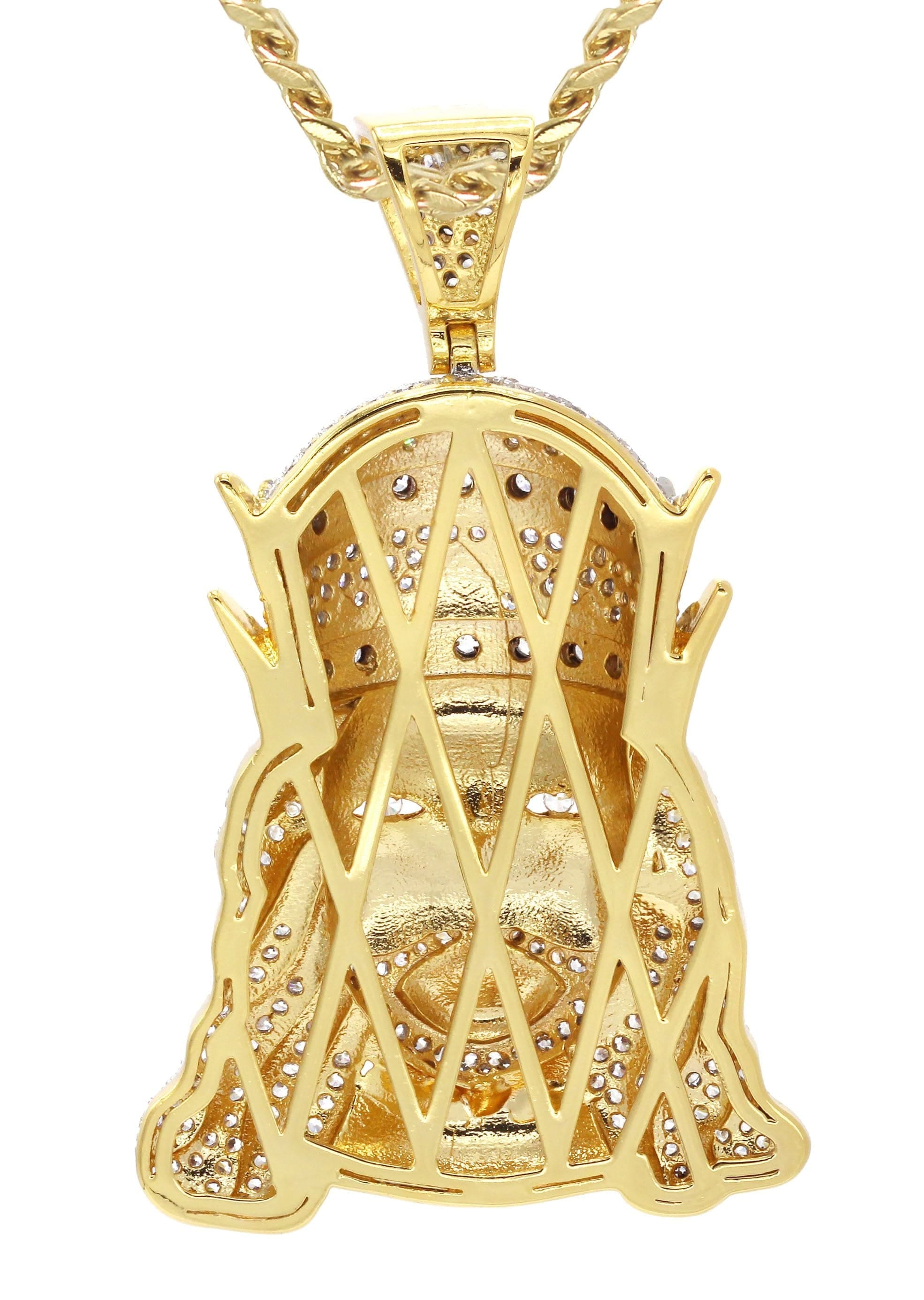 Manufacturer 30 Mens Gold Plated Cuban Link Chain & King Pendant | Appx. 19.5 Grams