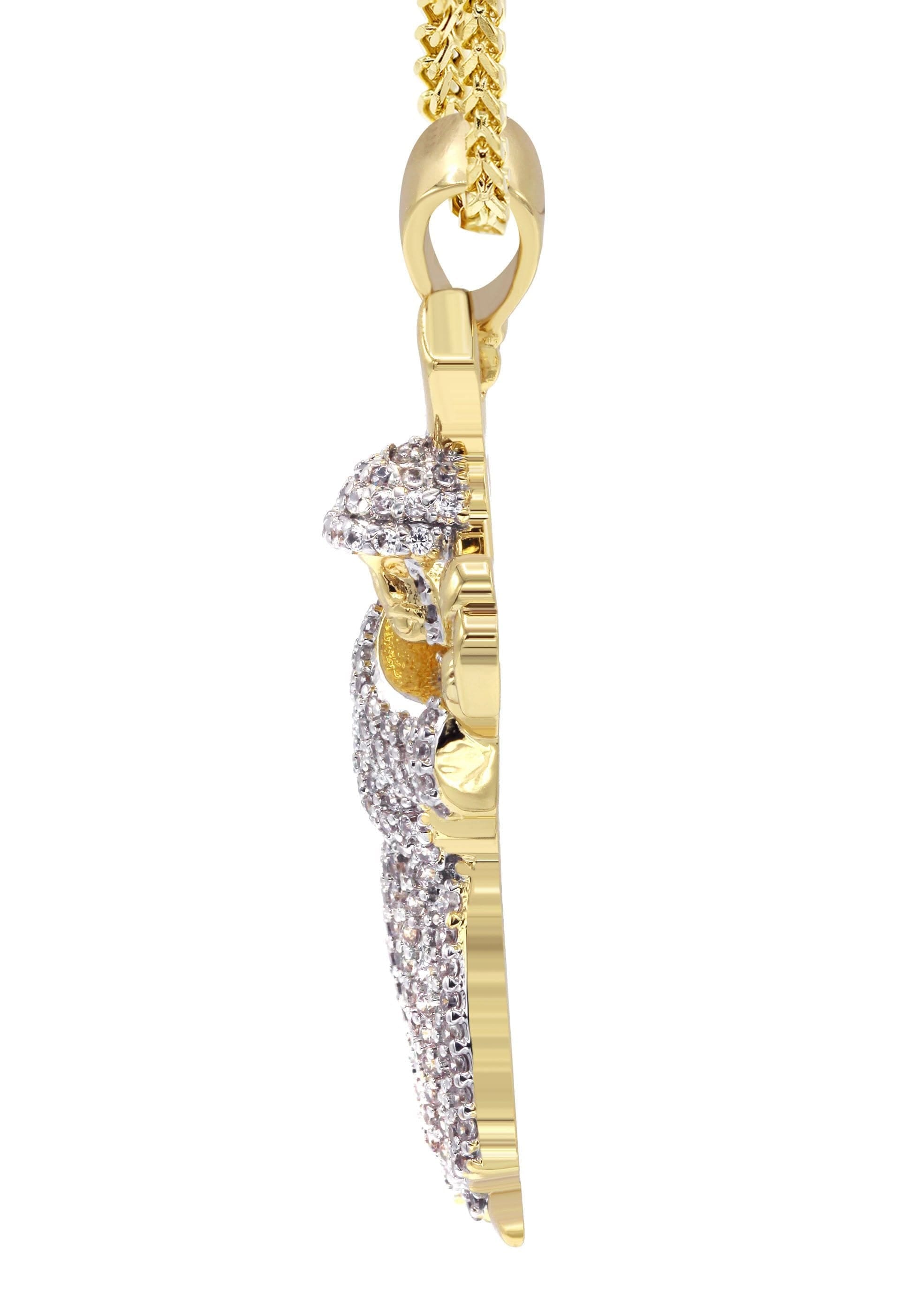 Manufacturer 30 Mens Gold Plated Franco Chain & Cross Pendant | Appx. 14.4 Grams