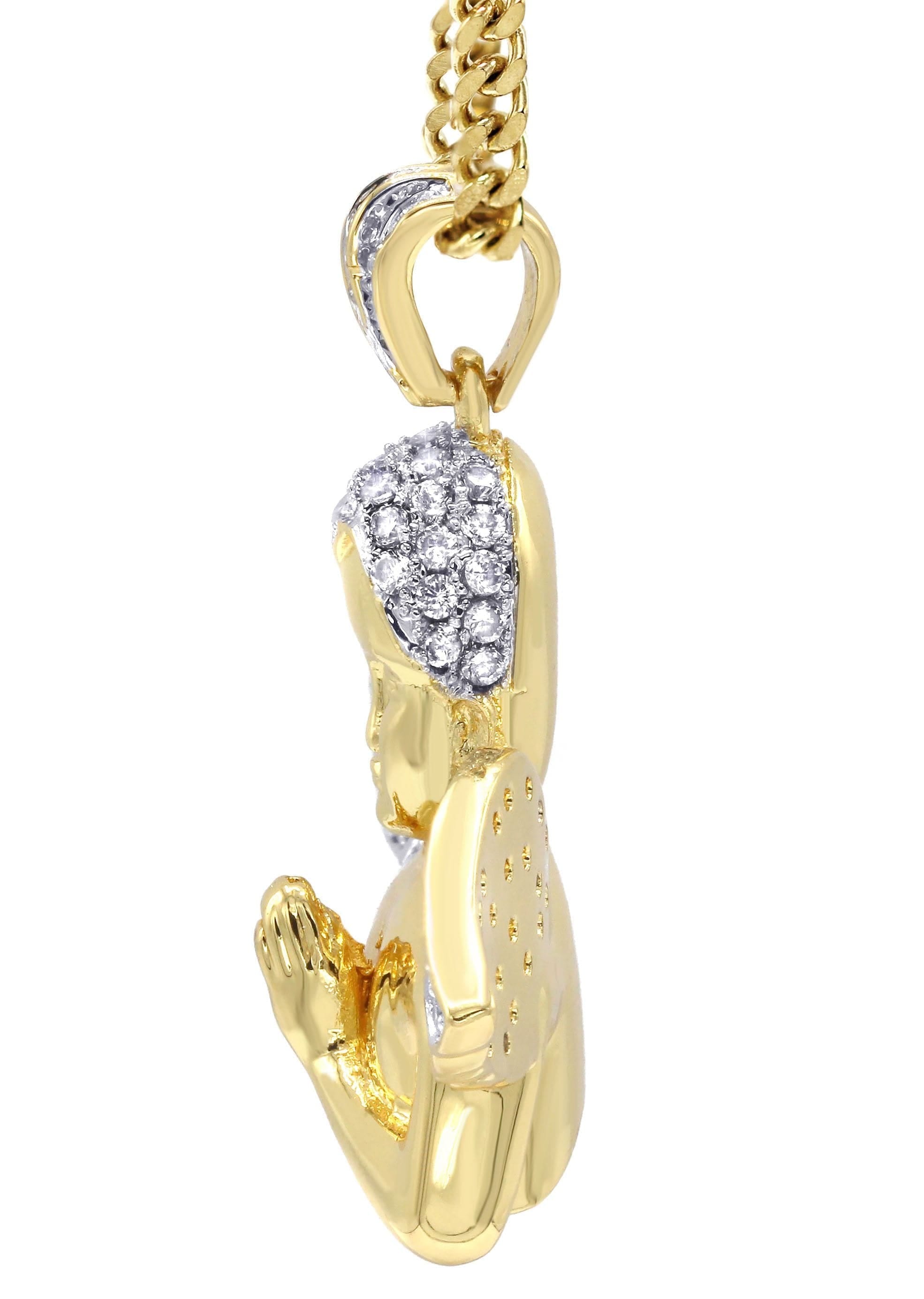 Manufacturer 30 Mens Gold Plated Cuban Link Chain & Angel Pendant | Appx. 19.4 Grams