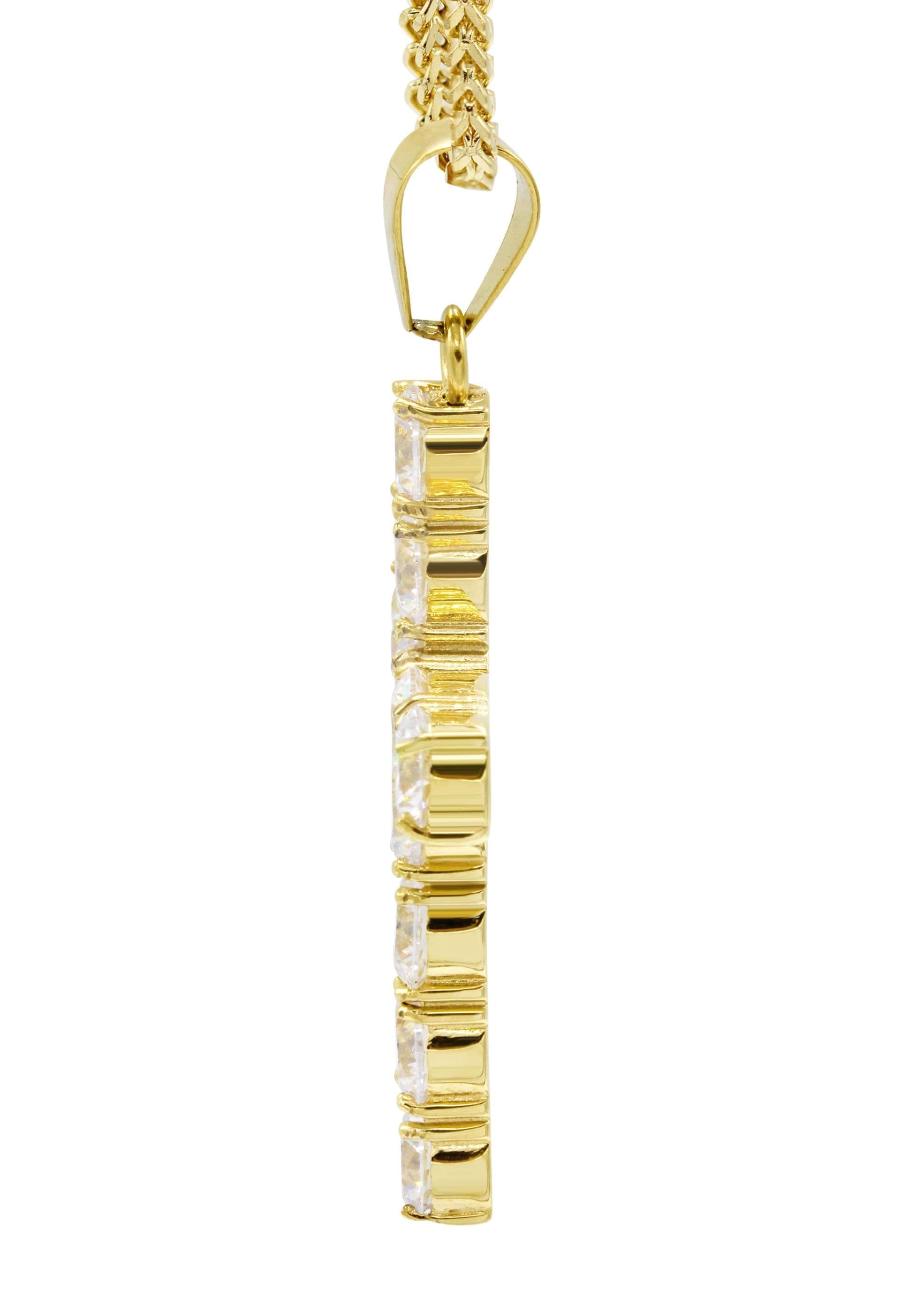 Manufacturer 30 Mens Gold Plated Franco Chain & Cross Pendant | Appx. 16 Grams