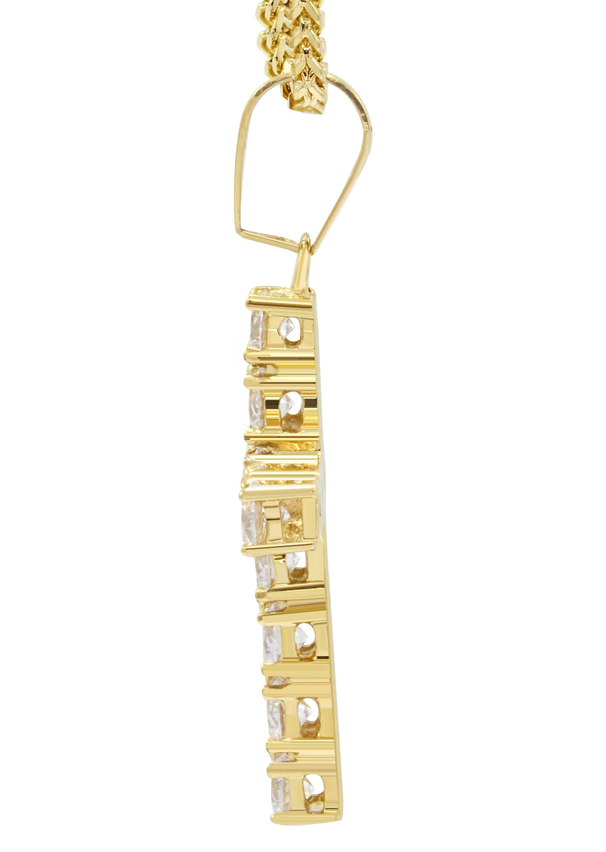 Manufacturer 30 Mens Gold Plated Franco Chain & Cross Pendant | Appx. 12.4 Grams