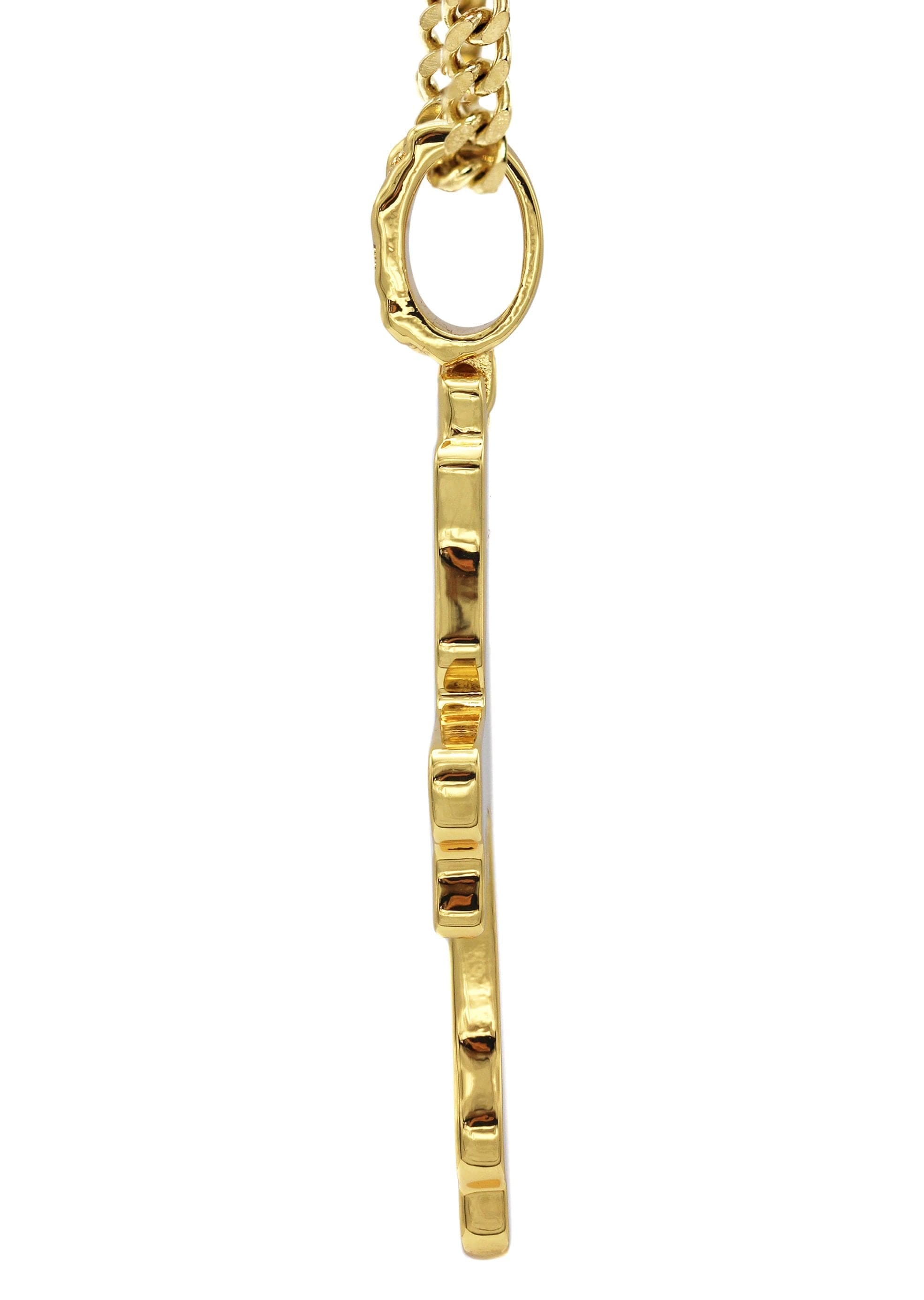 Manufacturer 30 Gold Plated Cuban Link Chain & Melting Cross Pendant | Appx. 10.9 Grams