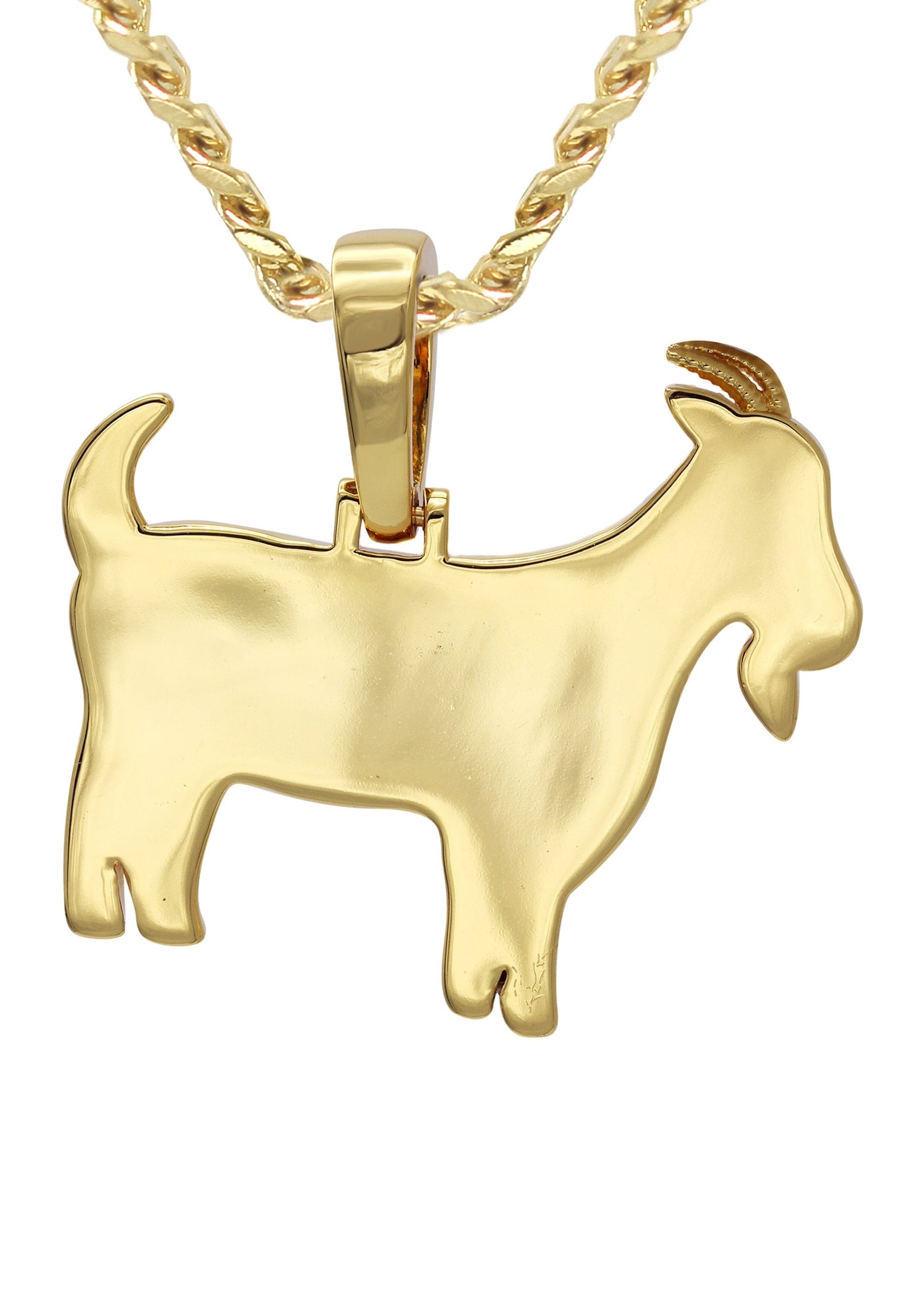 Manufacturer 30 Gold Plated Cuban Link Chain & Goat Pendant | Appx. 14.5 Grams