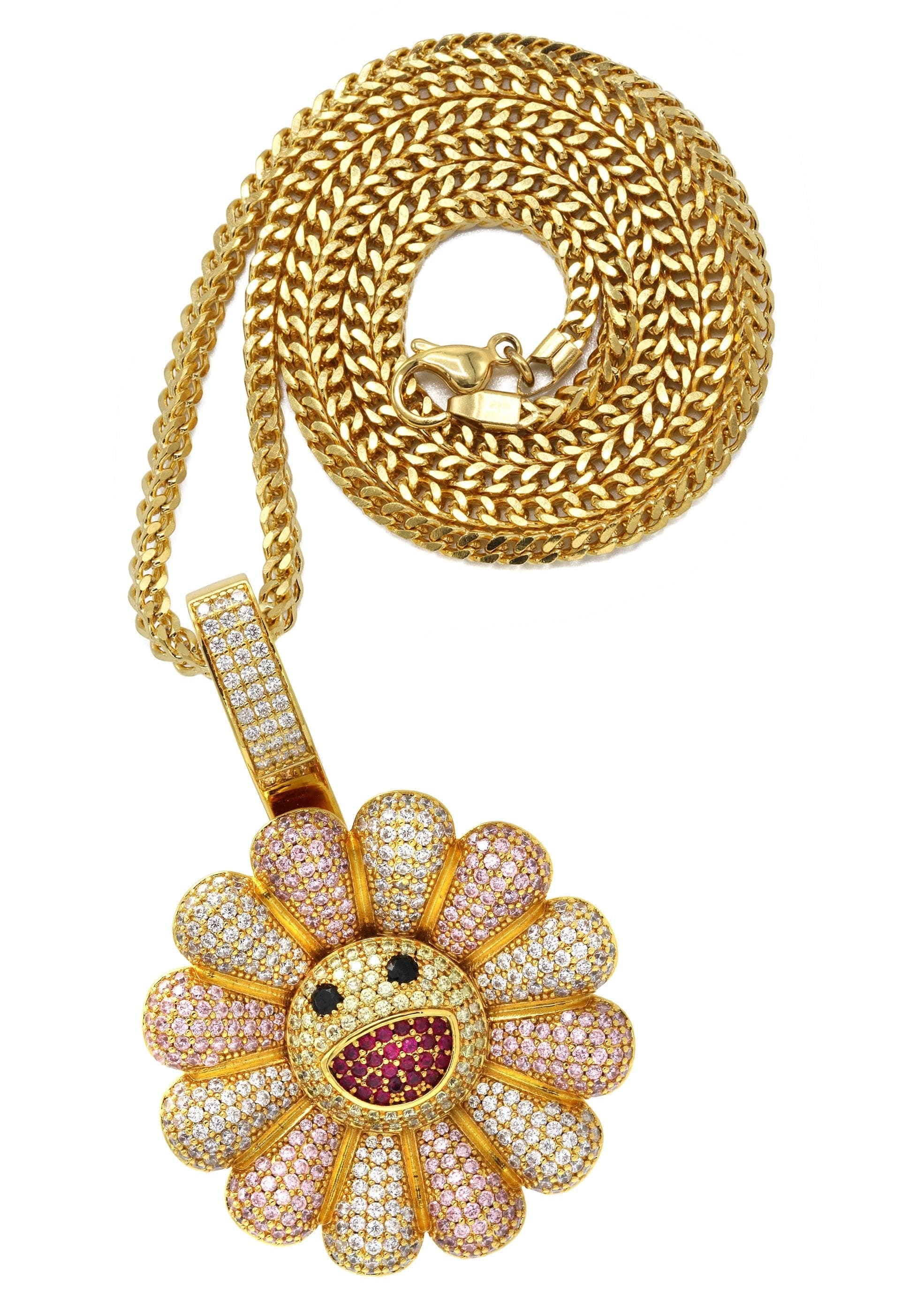 Manufacturer 30 Gold Plated Franco Link Chain & Murakami Spinner Pendant | Appx. 30.8 Grams