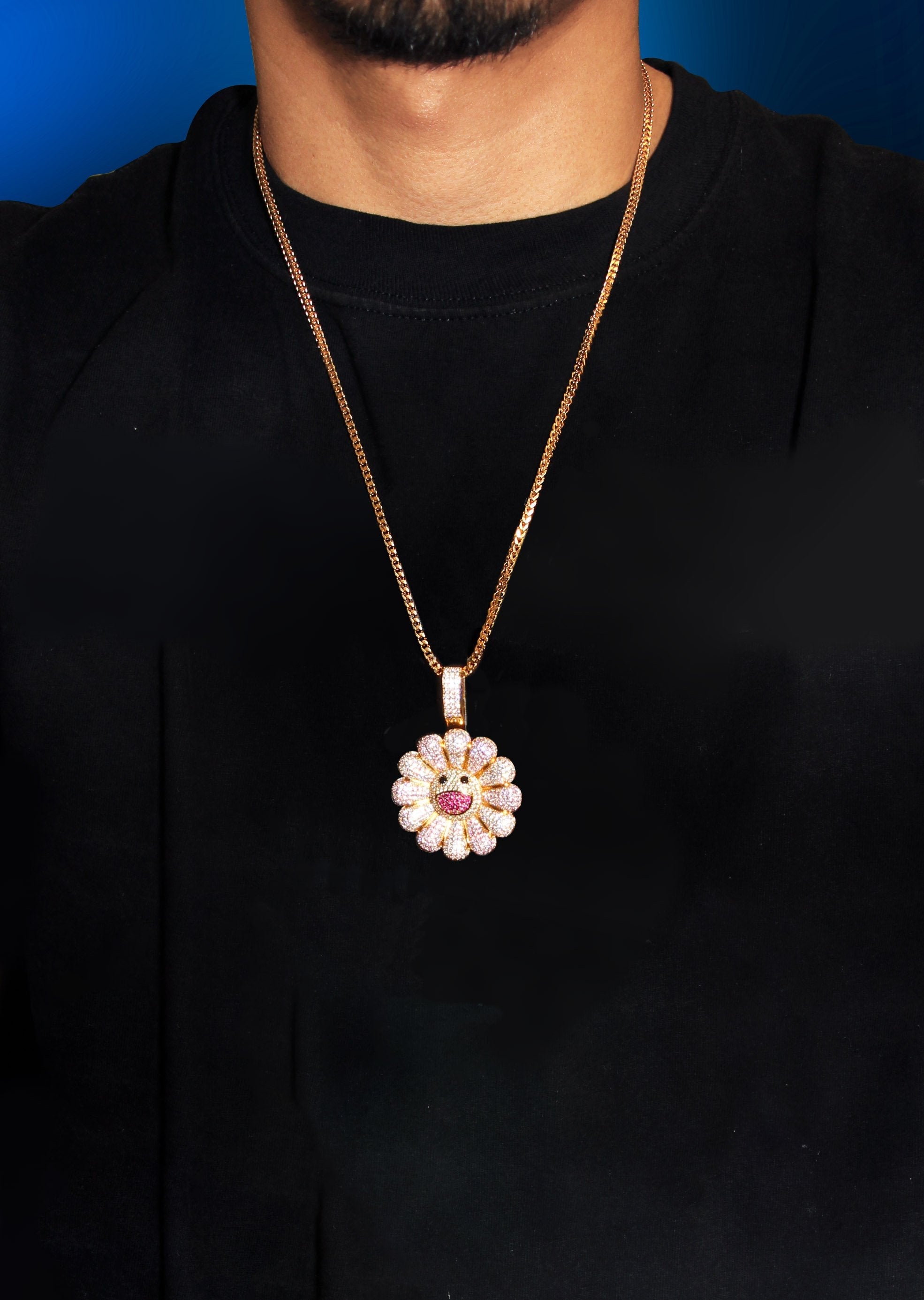 Manufacturer 30 Gold Plated Franco Link Chain & Murakami Spinner Pendant | Appx. 30.8 Grams