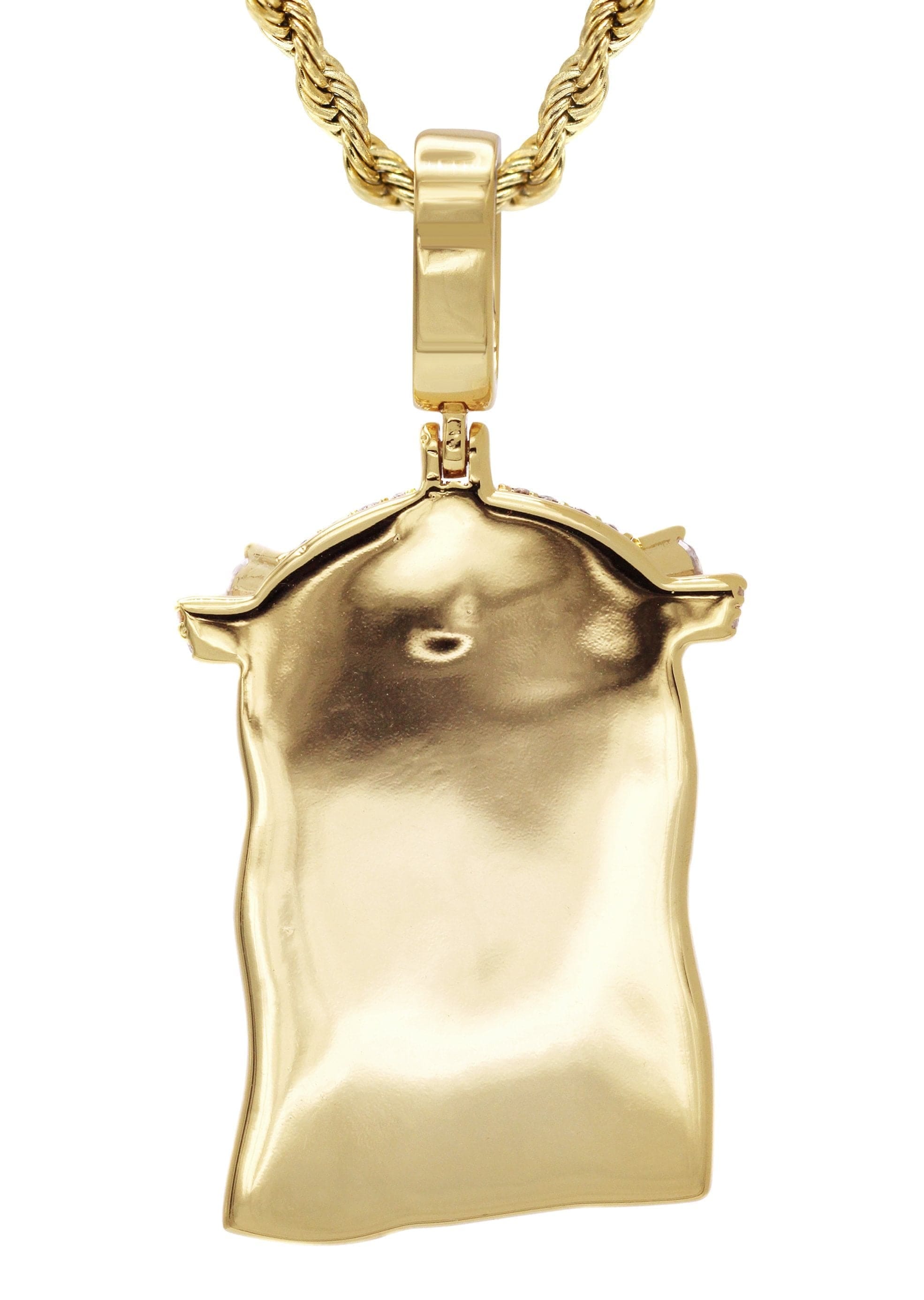 Manufacturer 30 Gold Plated Rope Chain & Jesus Head Pendant | Appx. 26.7 Grams