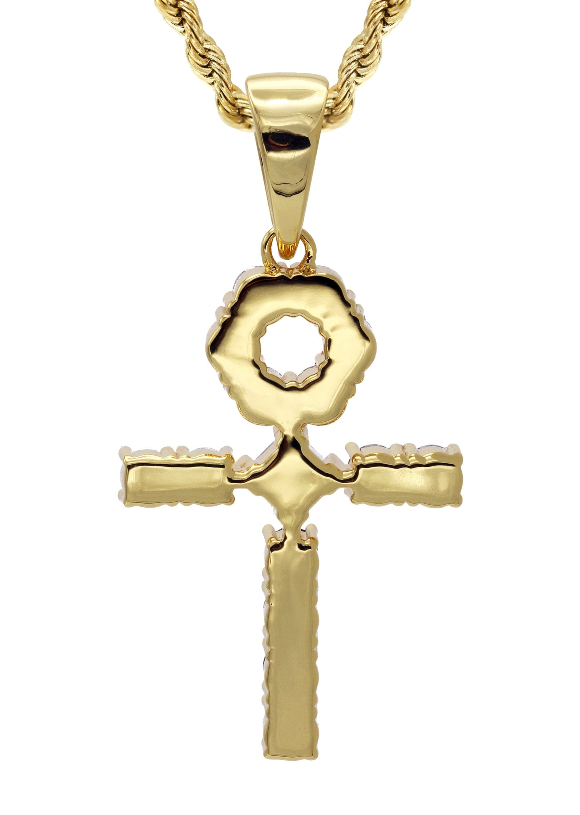 Manufacturer 30 Gold Plated Rope Chain & Ankh Pendant | Appx. 10 Grams