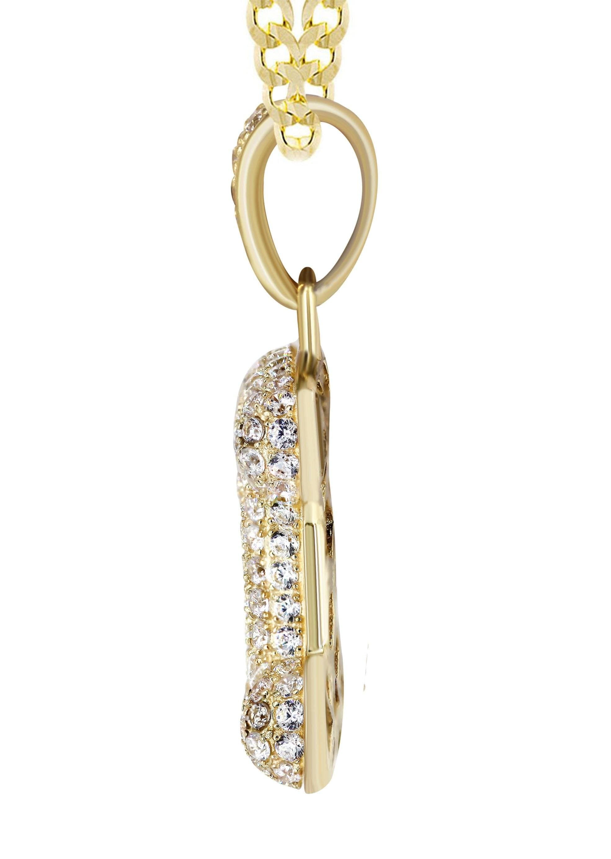 Manufacturer 0 10K Yellow Gold Bubble Letter I CZ Necklace | Appx. 4 Grams