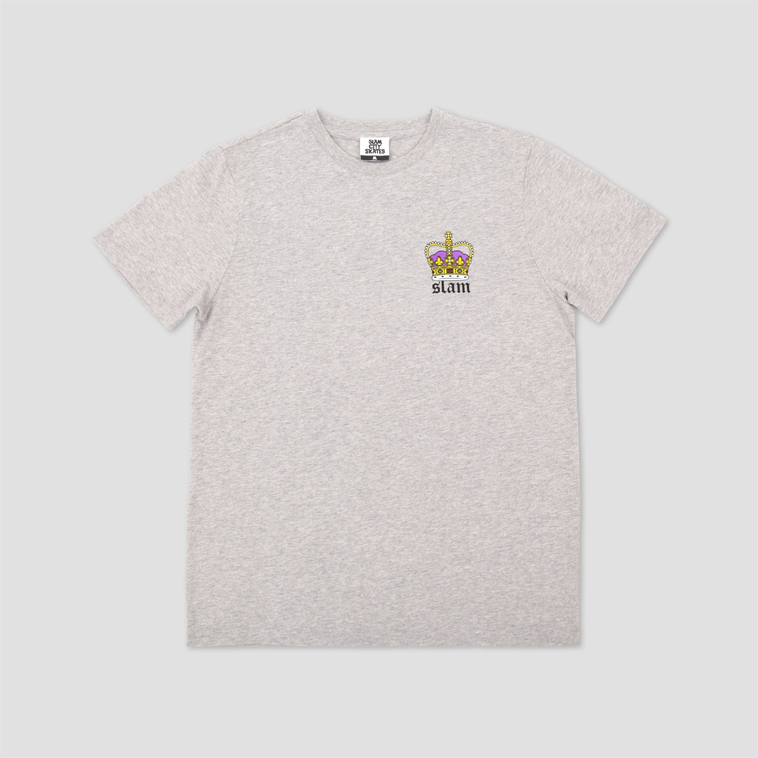 Crown Slam City Skates Crown T - Shirt Grey