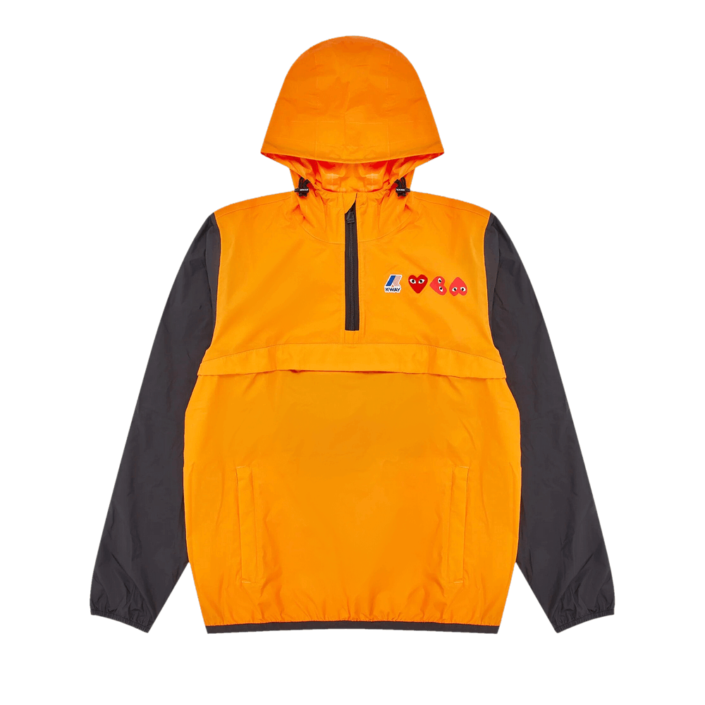 Comme des Garçons PLAY x K-Way Full Zip Hoodie Orange/Black