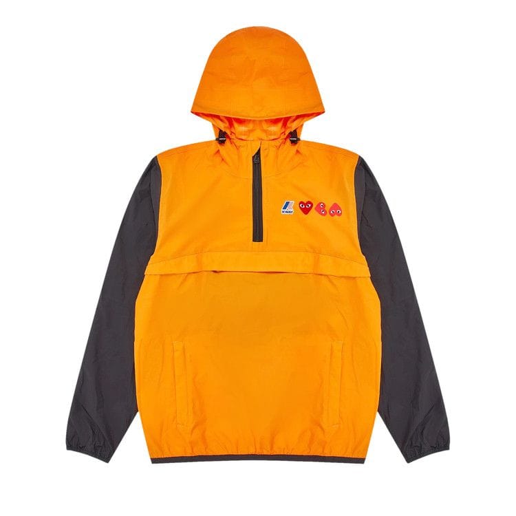 Comme des Garçons PLAY x K-Way Full Zip Hoodie Orange/Black