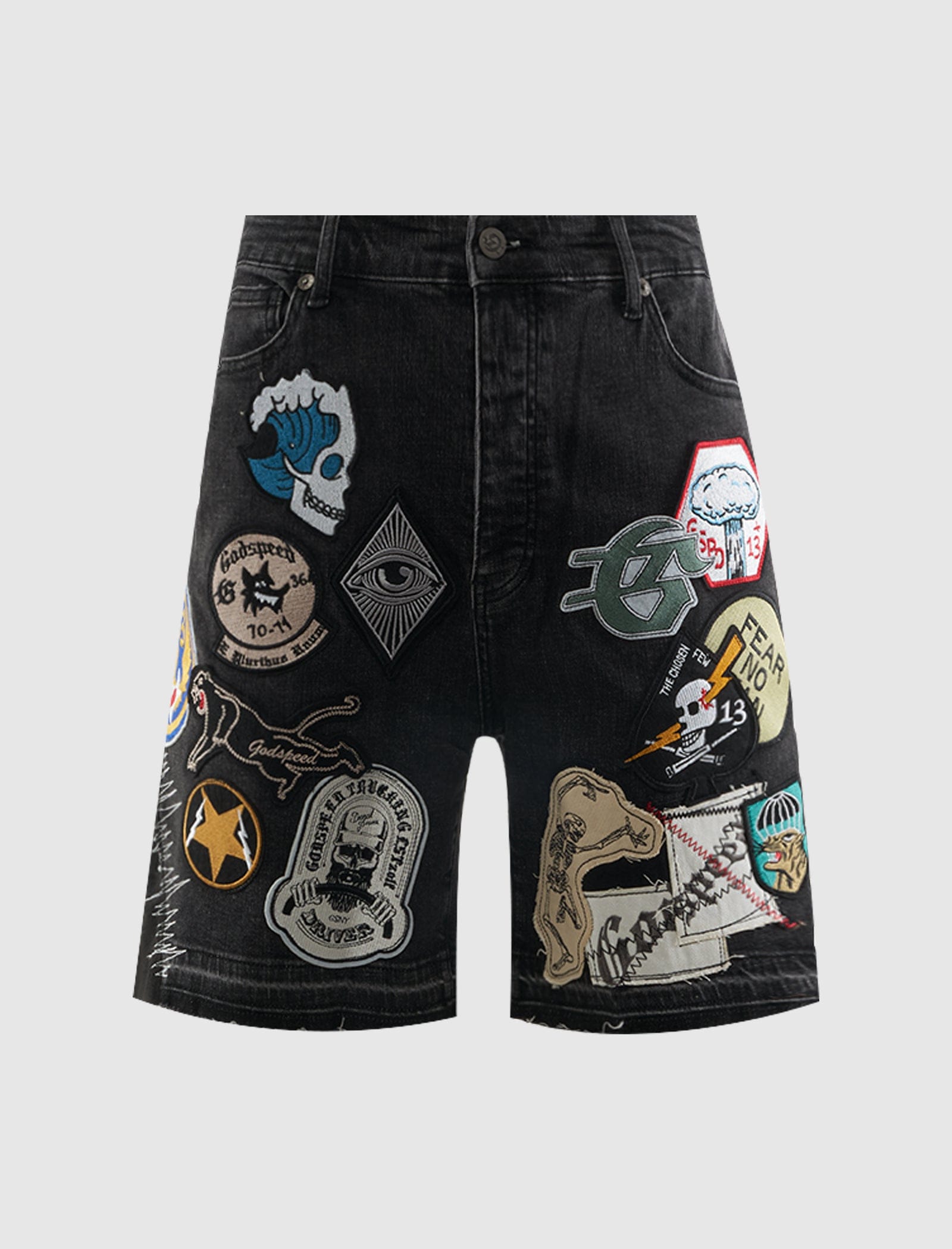 Godspeed NEW YORK PATCHWORK DENIM SHORT