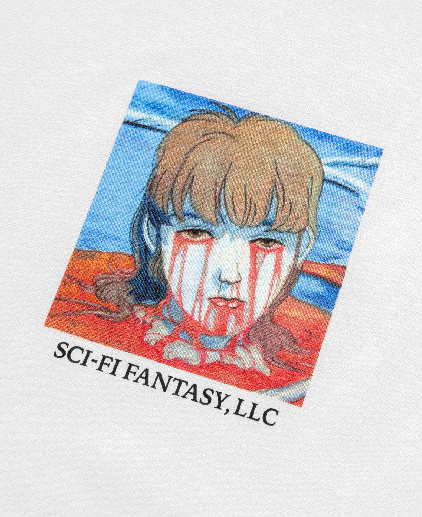 SCI-FI Fantasy Leaking Eyes T - Shirt (White)