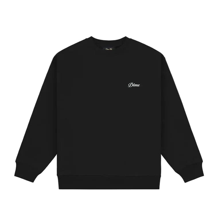Dime MTL Cursive Small Logo Crewneck Black