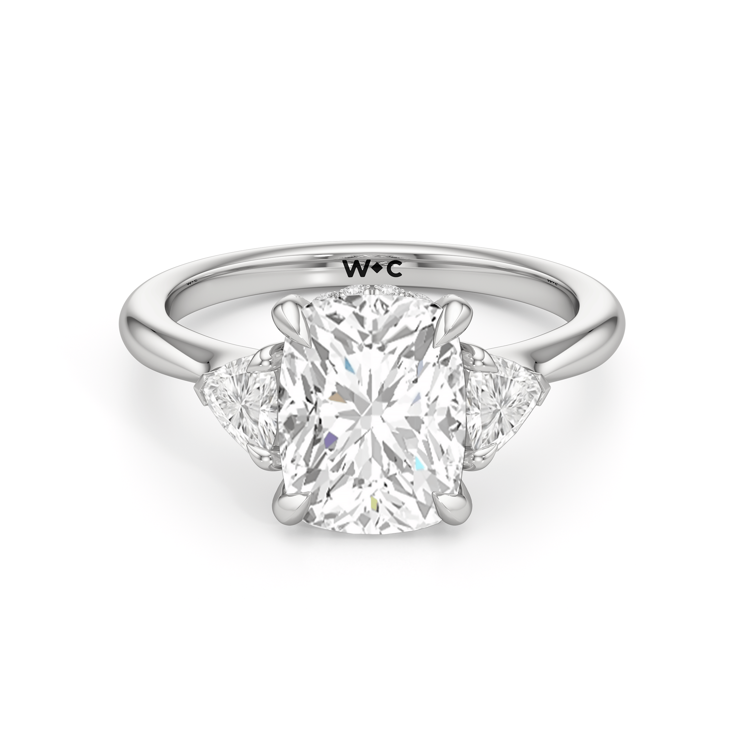 RING Elegance Trillion Side Stone Engagement Ring - Home Preview