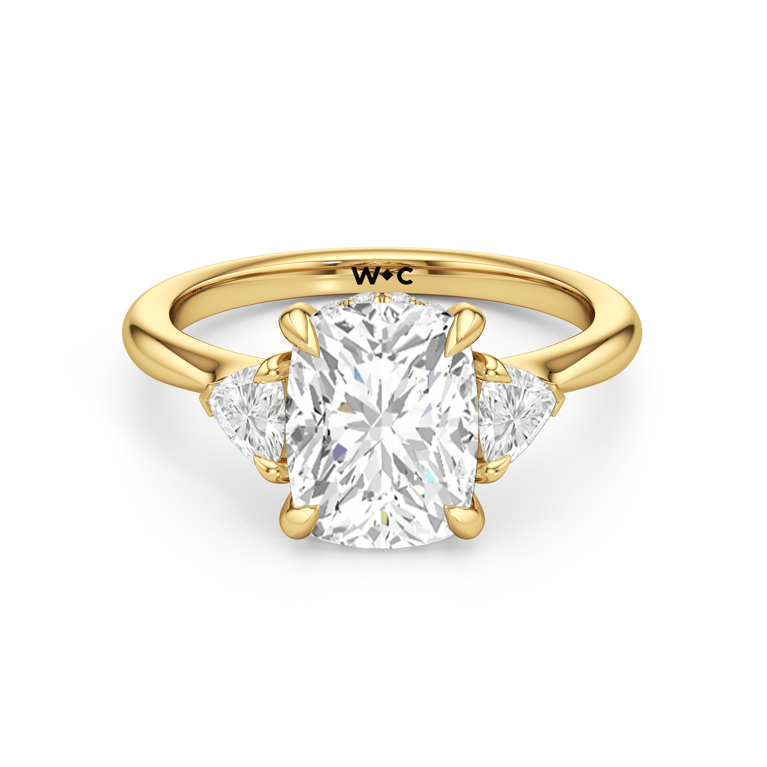 RING Elegance Trillion Side Stone Engagement Ring - Home Preview