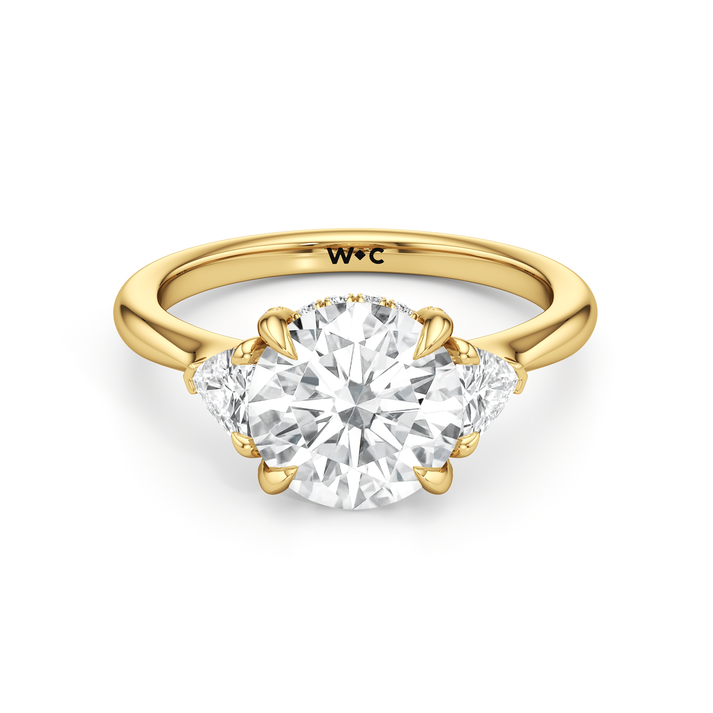 RING Elegance Trillion Side Stone Engagement Ring - Home Preview