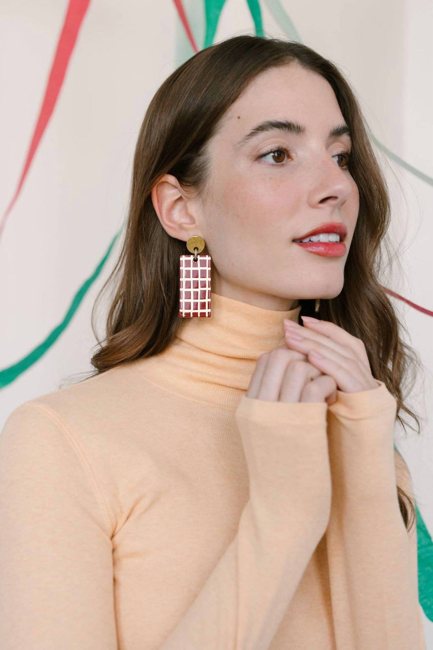 Cabana Women's Dulce Cabana Earrings In Burgundy, Gold